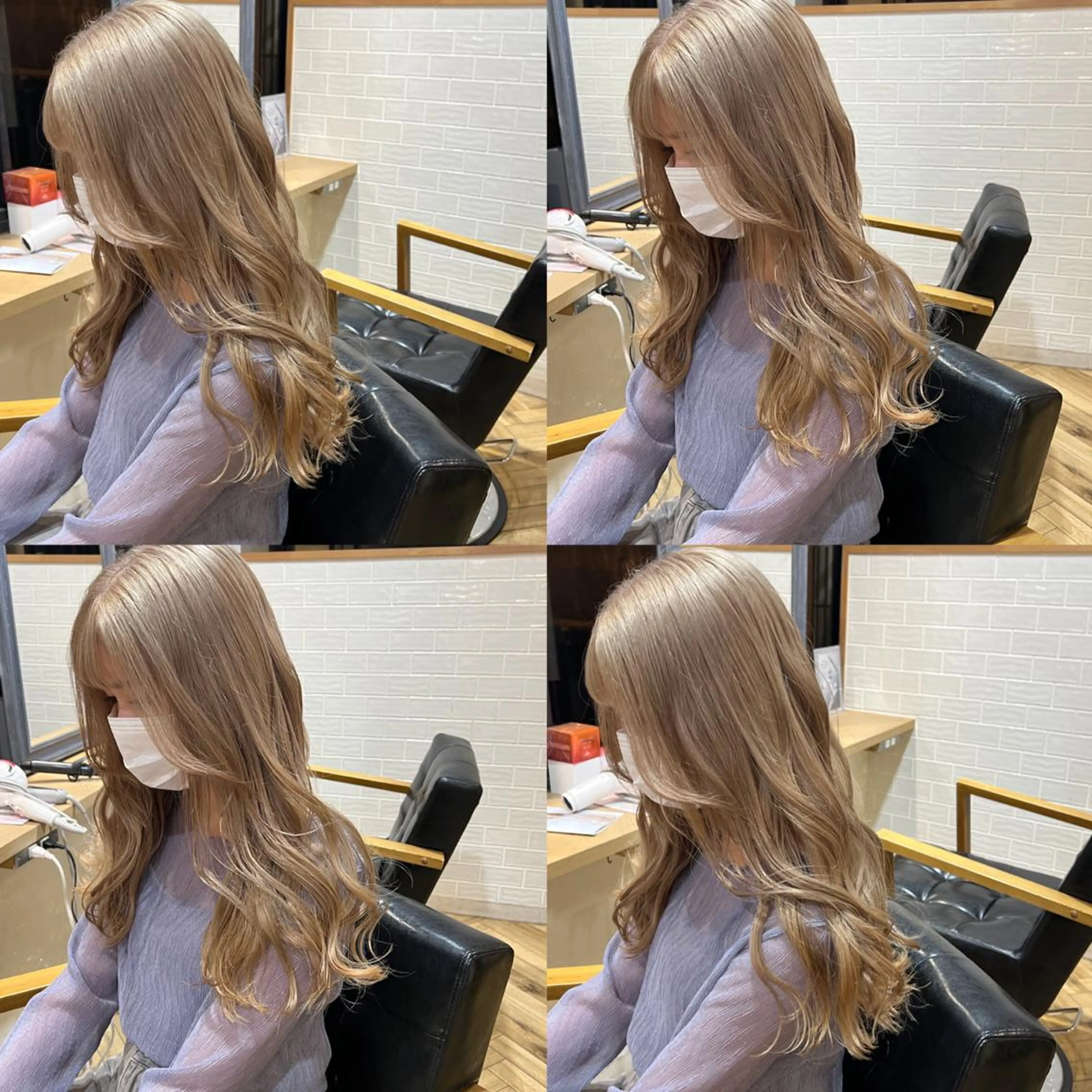 ロング カラー ベージュカラー ホワイトベージュ 艶カラー/韓国顔周り 🎀mamiのヘアスタイル