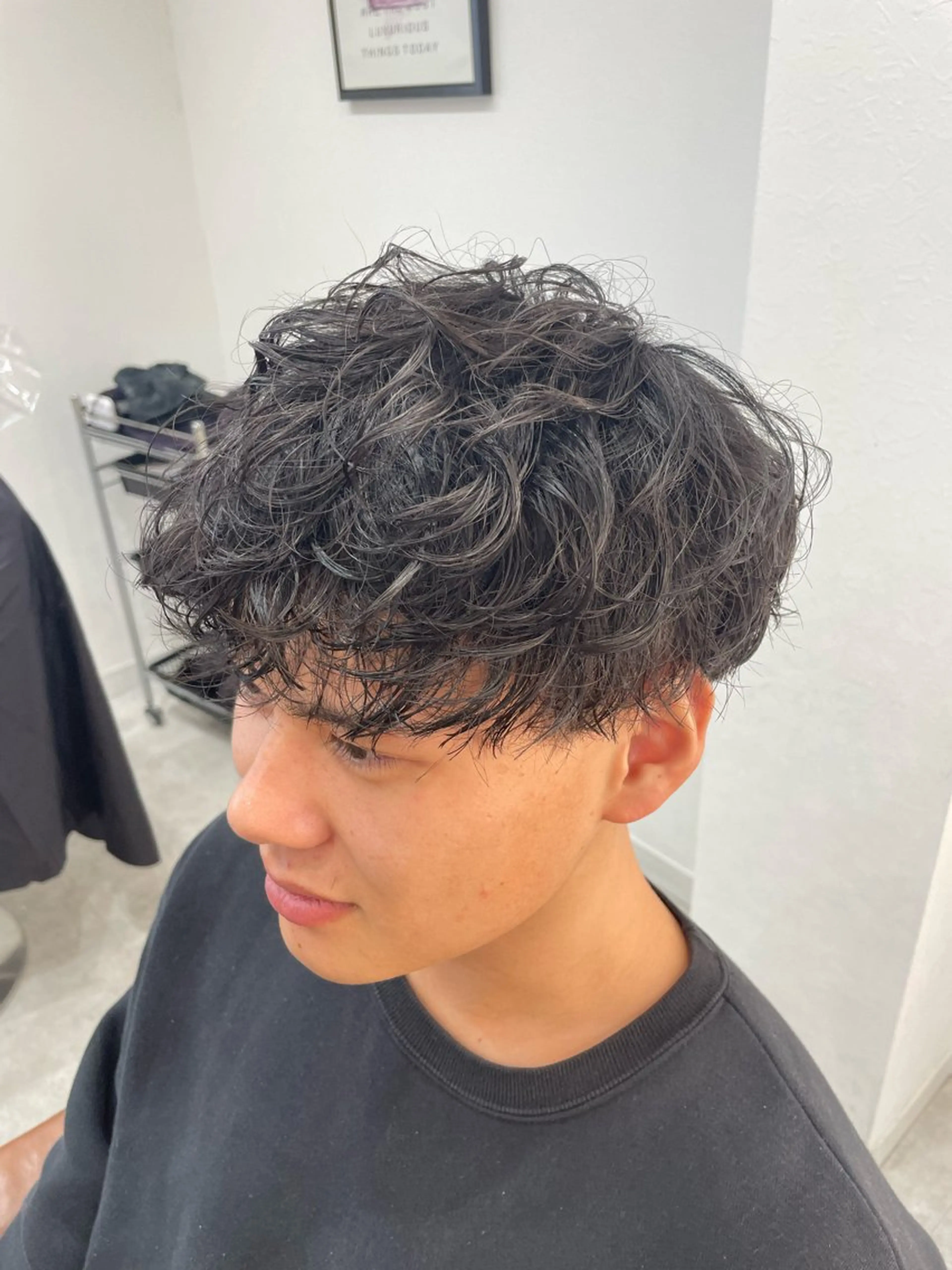 ショート メンズ カット パーマ 角田 楓のヘアスタイル