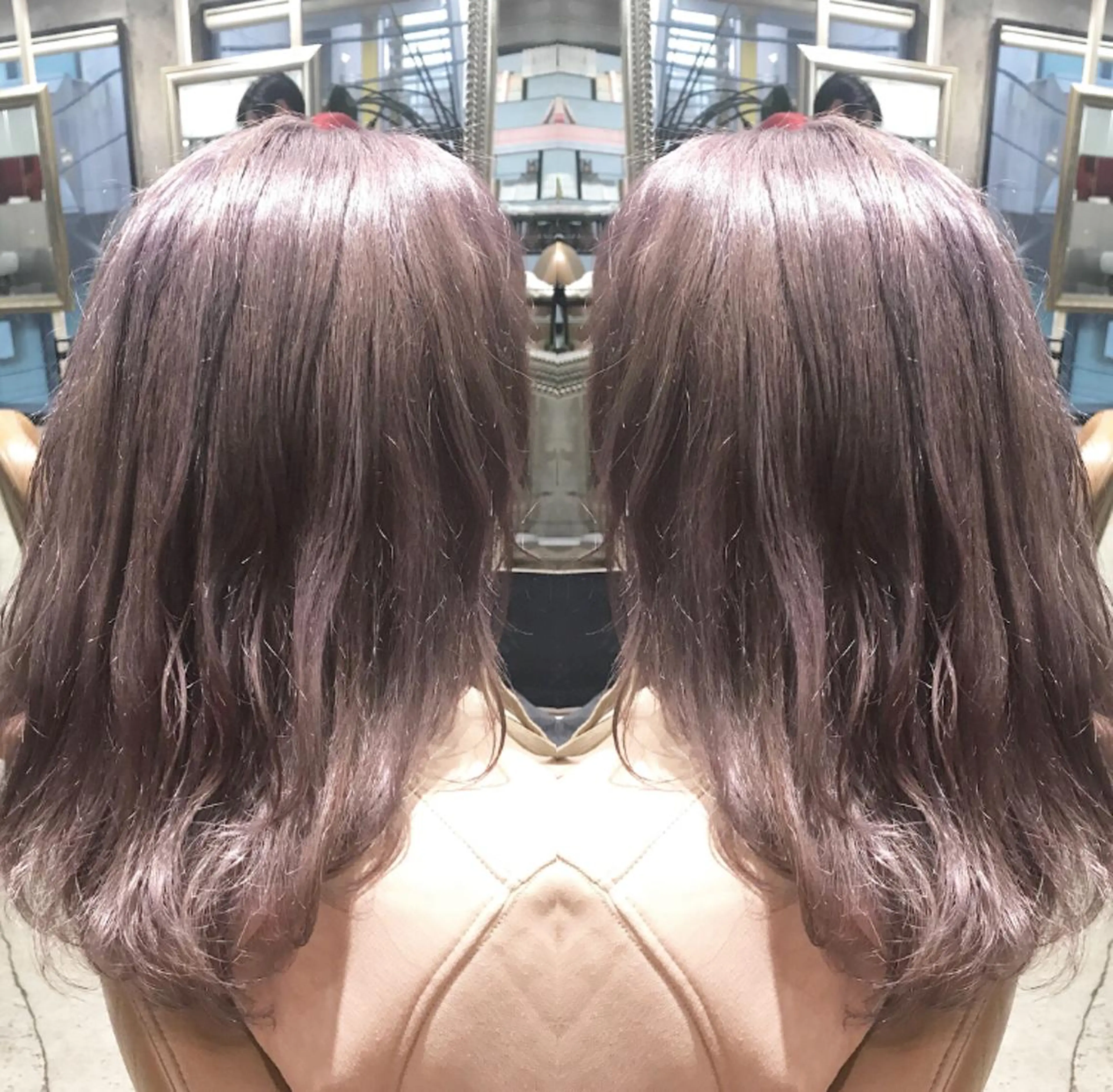 セミロング カラー パーマ ヘアアレンジ メンズ キッズ ネイル マツエク・マツパ ラベンダーカラー サロンドミルク 原宿のヘアスタイル