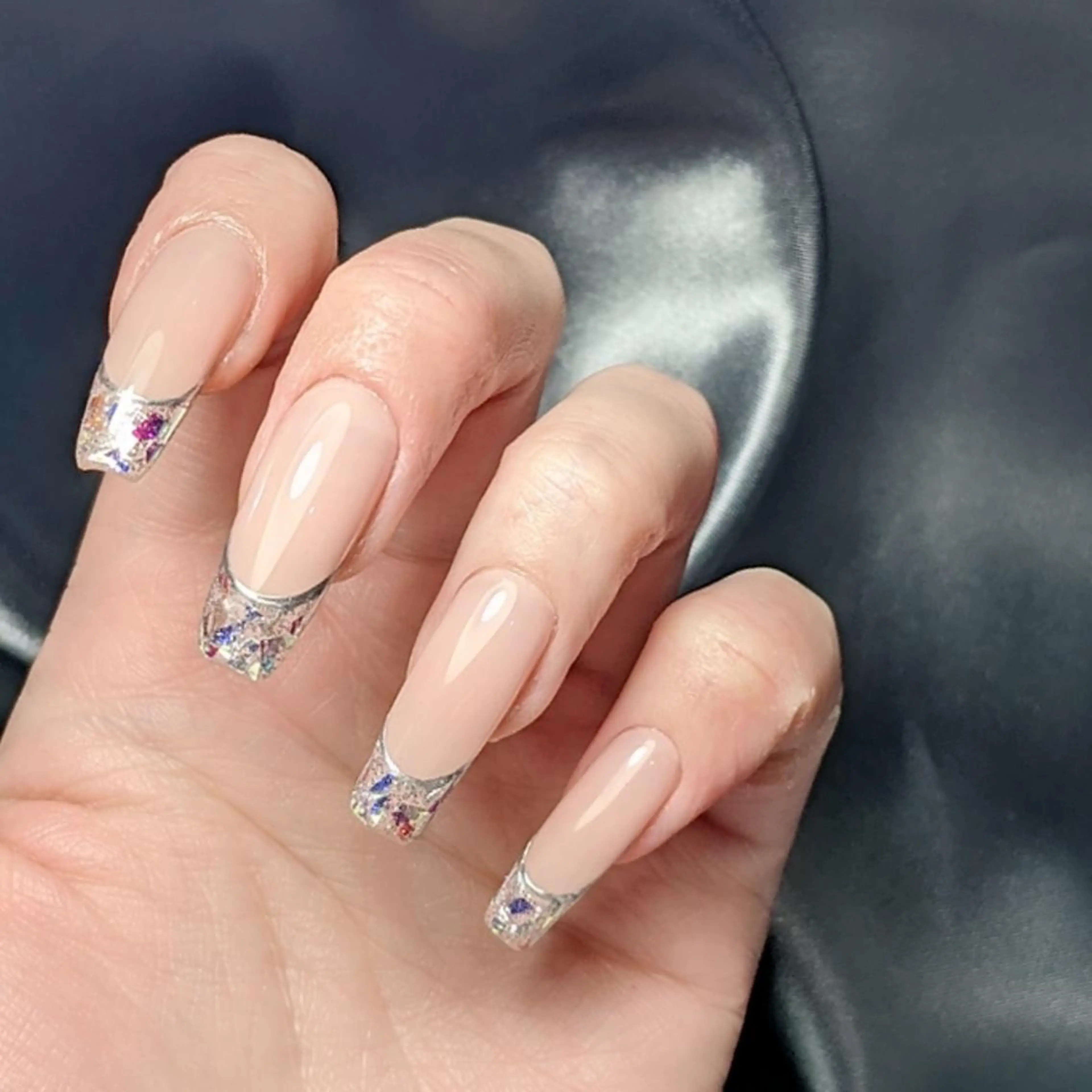 ネイル フレンチネイル ガラスフレンチ 2B__nails ニービー京都伏見区のネイルデザイン