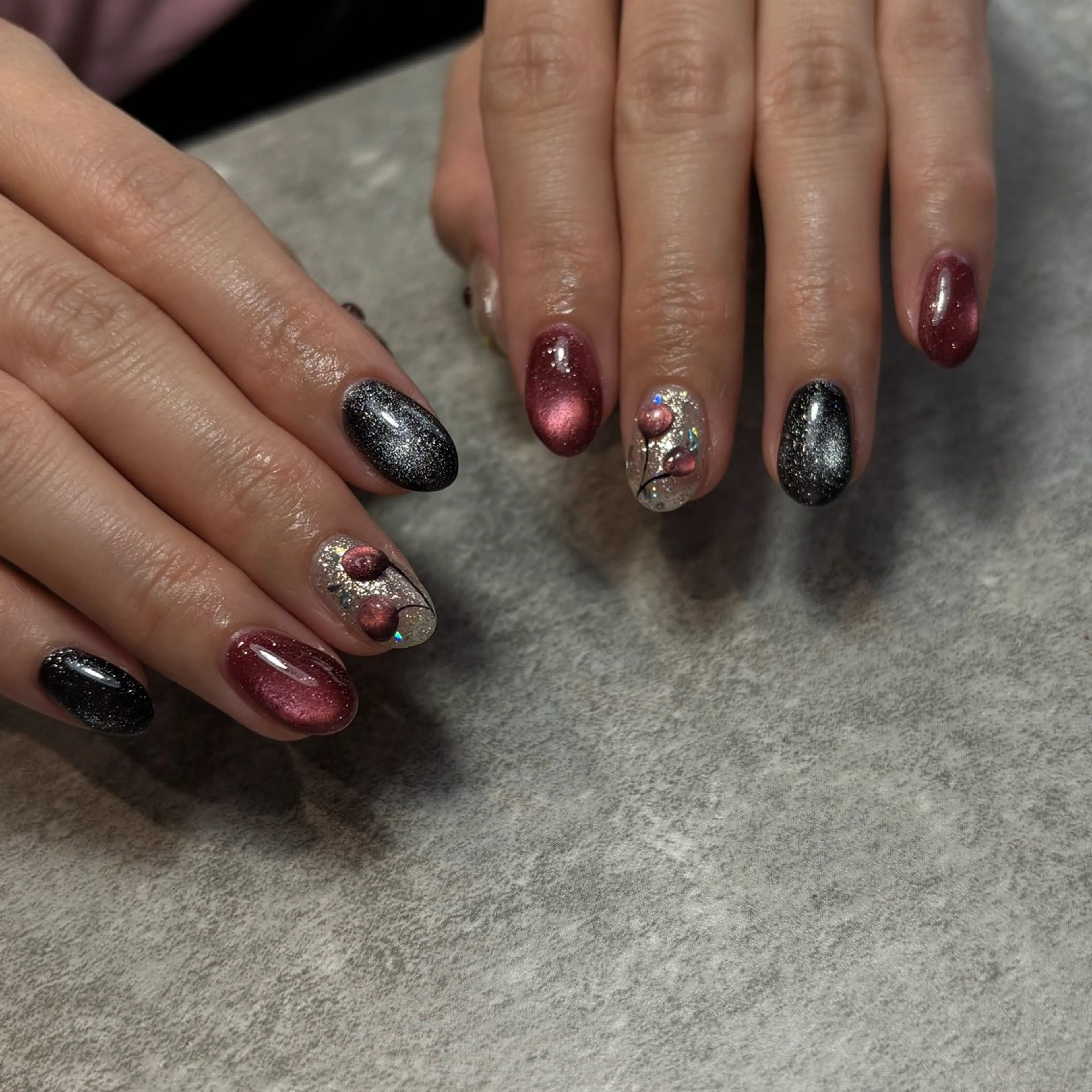 ネイル マグネットネイル ハンドネイル nagaoフィルイン パラジェル長さだしのネイルデザイン