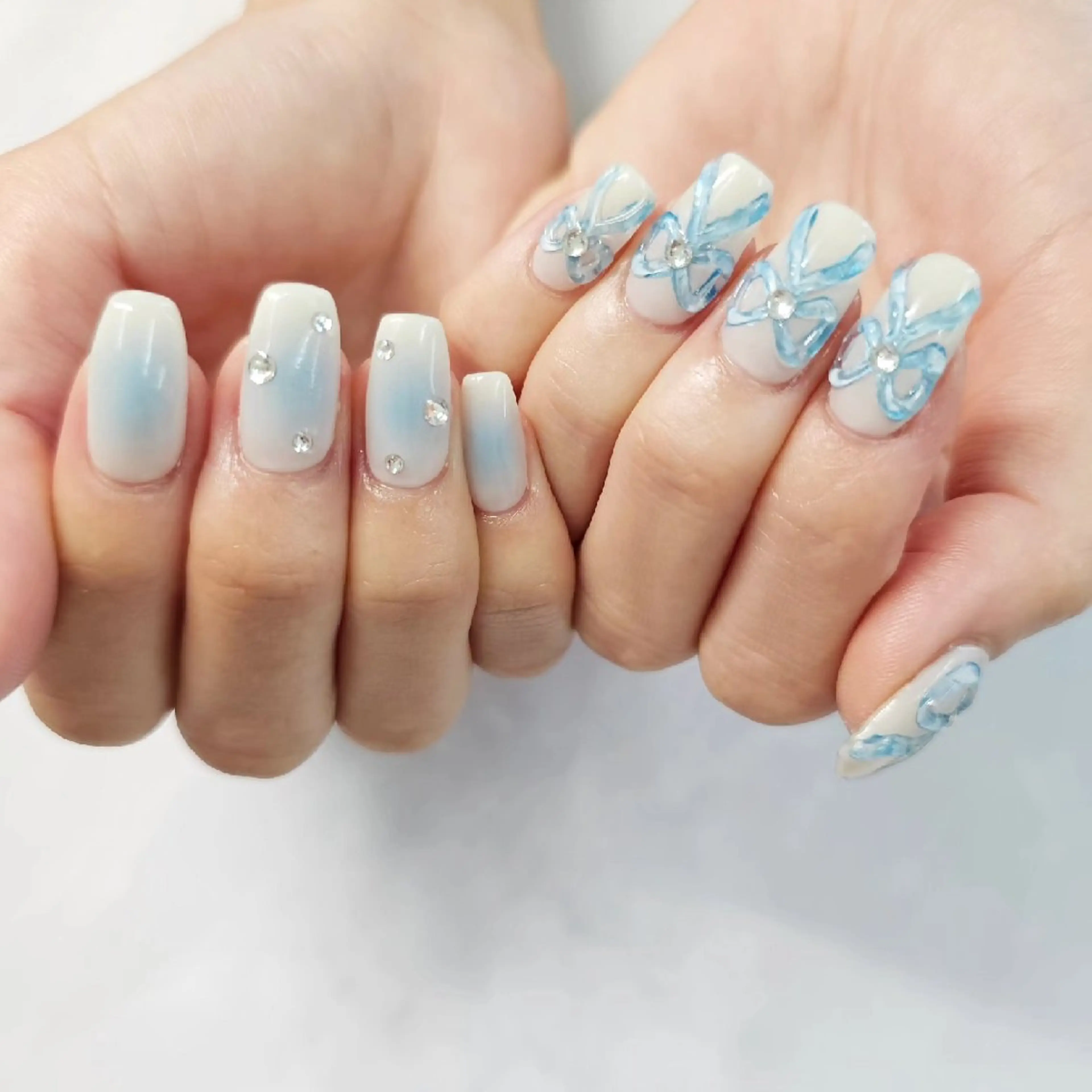 ネイル ぷっくりネイル リボン ハンドネイル みよし市 nail salon*pomnal.co所属・Shimada Harukaのネイルデザイン