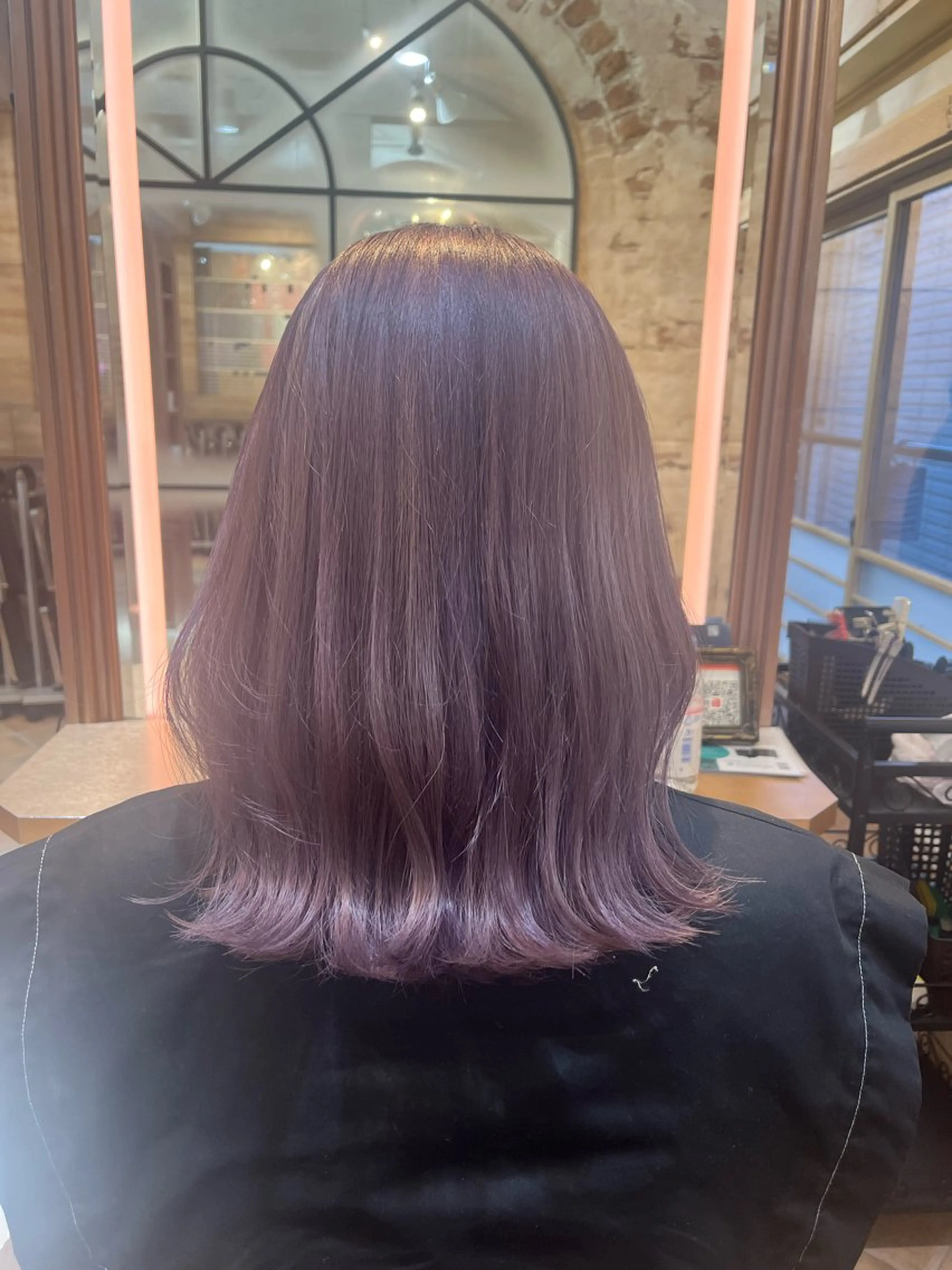 セミロング カラー ヘアカラー カラーが上手い 辻悠月のヘアスタイル