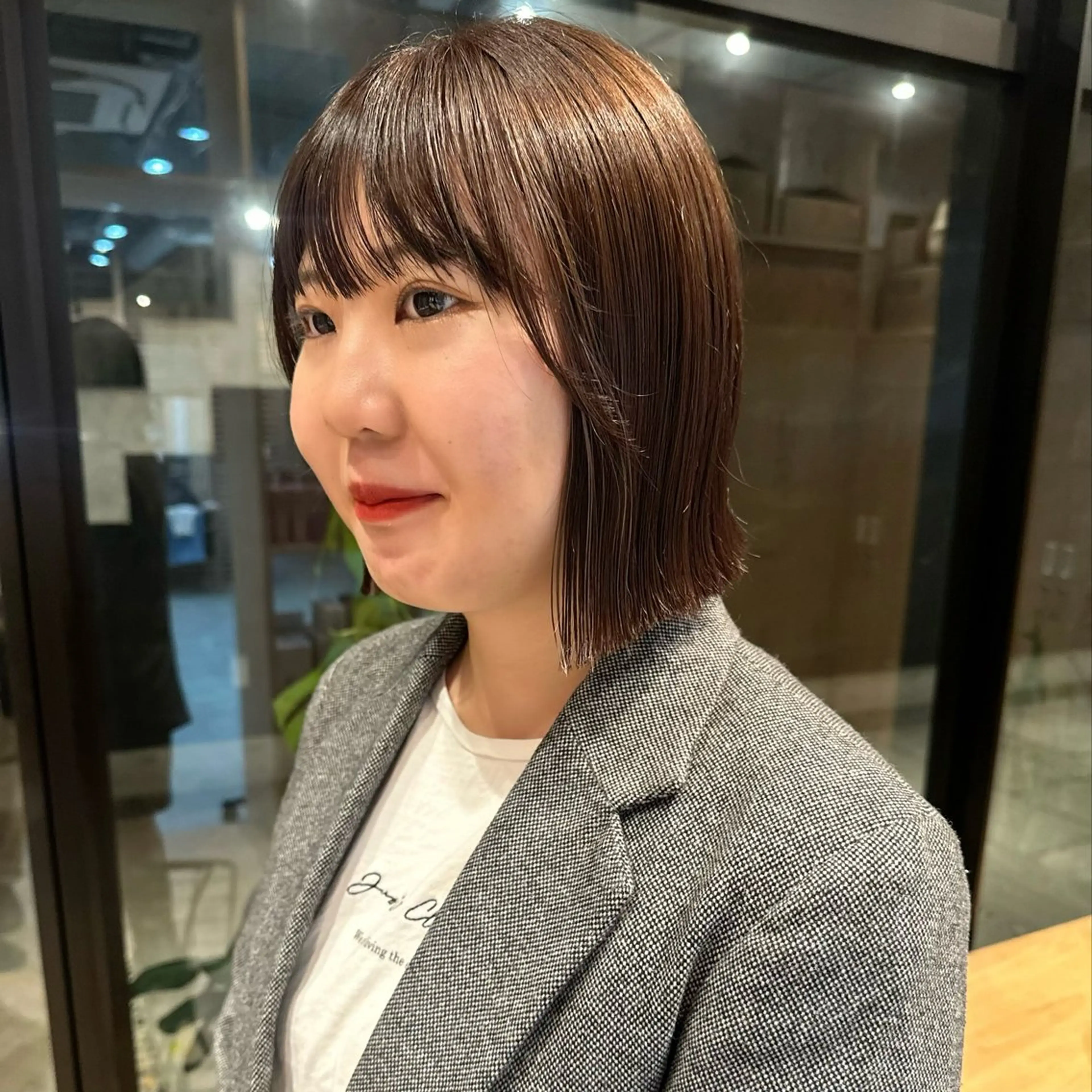 ショート カラー ボブ/レイヤー/ニュ アンスパーマ/小夏のヘアスタイル