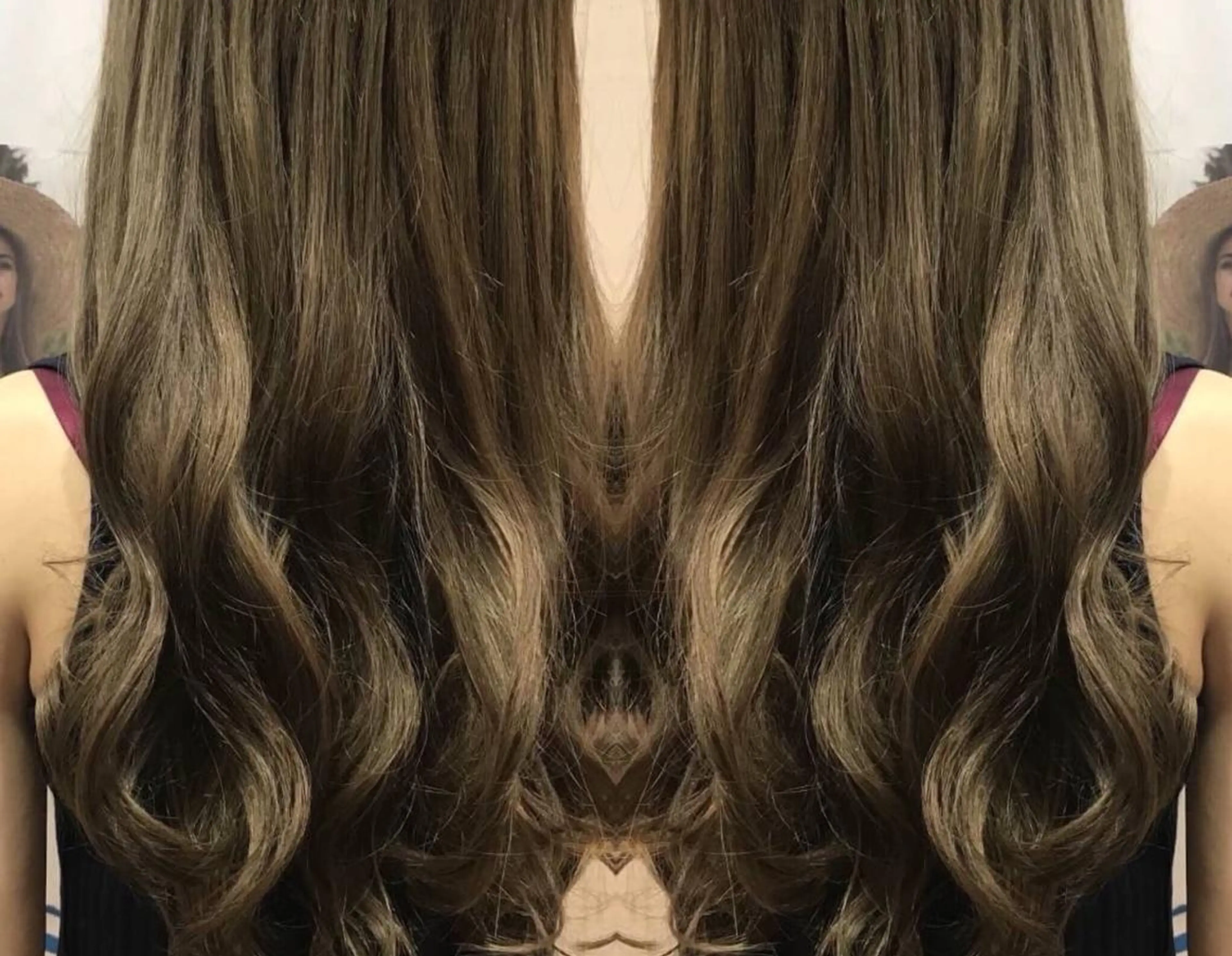 ロング パーマ チビ編み込みエクステ シールEXどぅ〜すのヘアスタイル