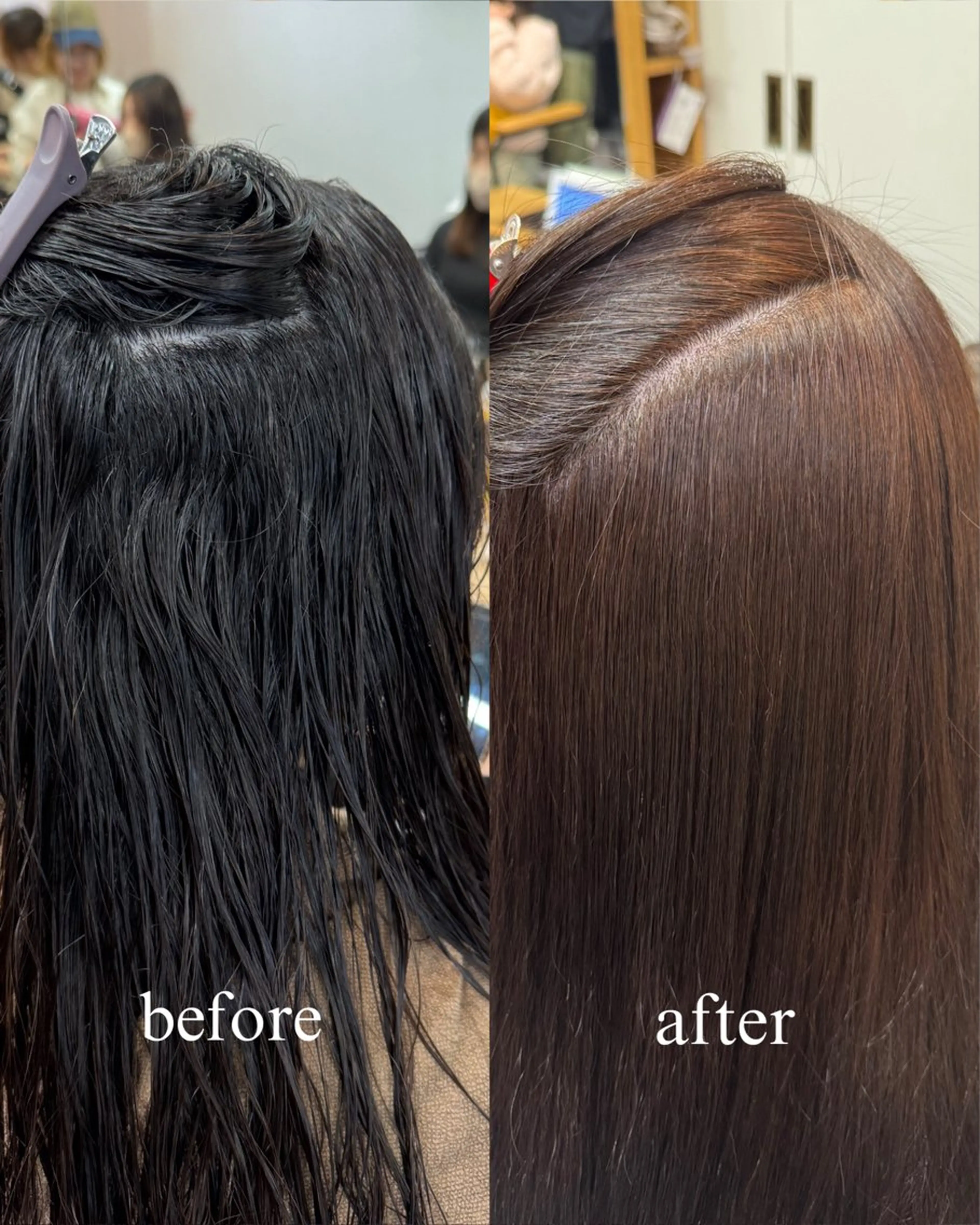 『🌀うねり、くせ改善🌀』全頭縮毛矯正➕艶ワンカラーの写真