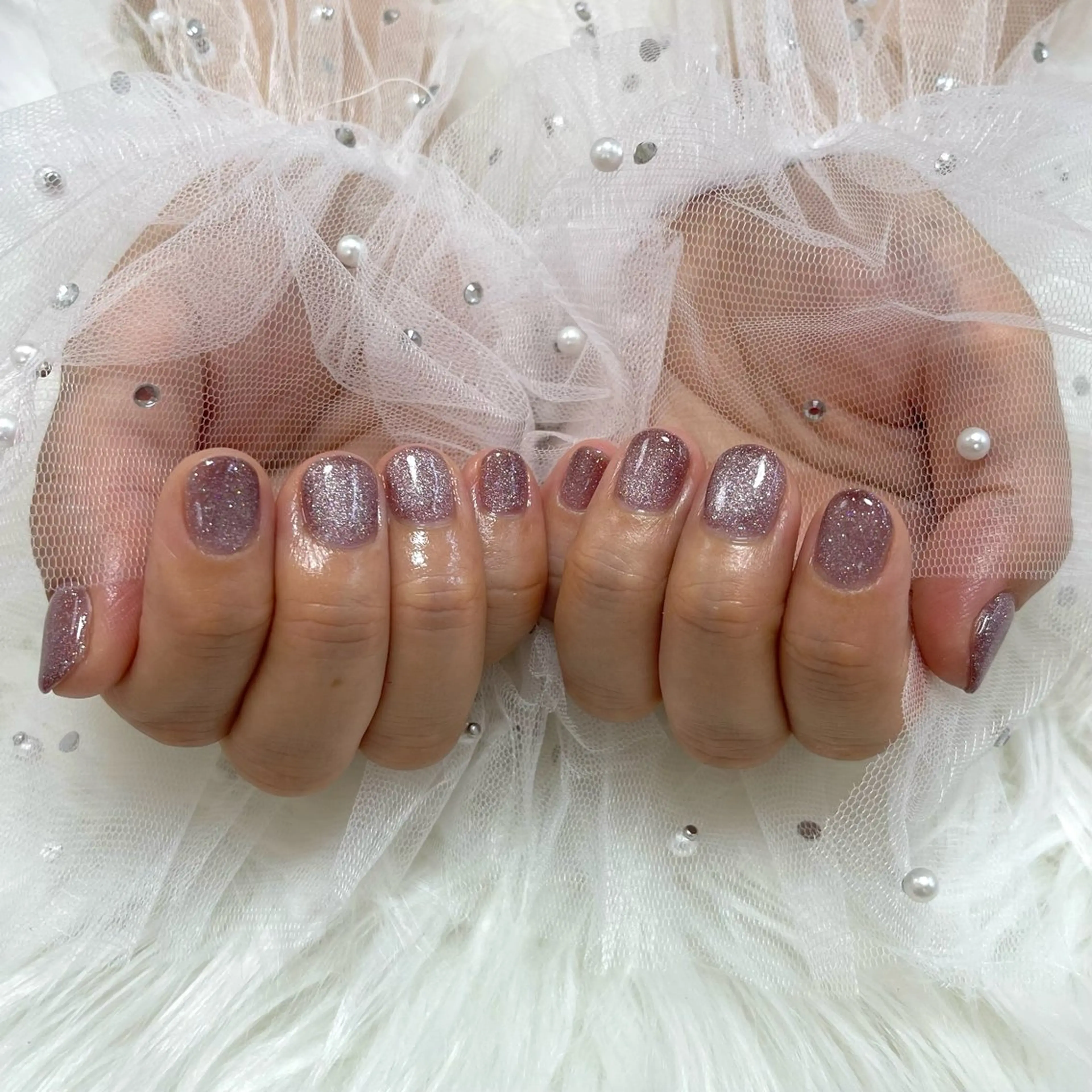 ネイル ブラウン マグネットネイル ハンドネイル SHINE nail salonのネイルデザイン