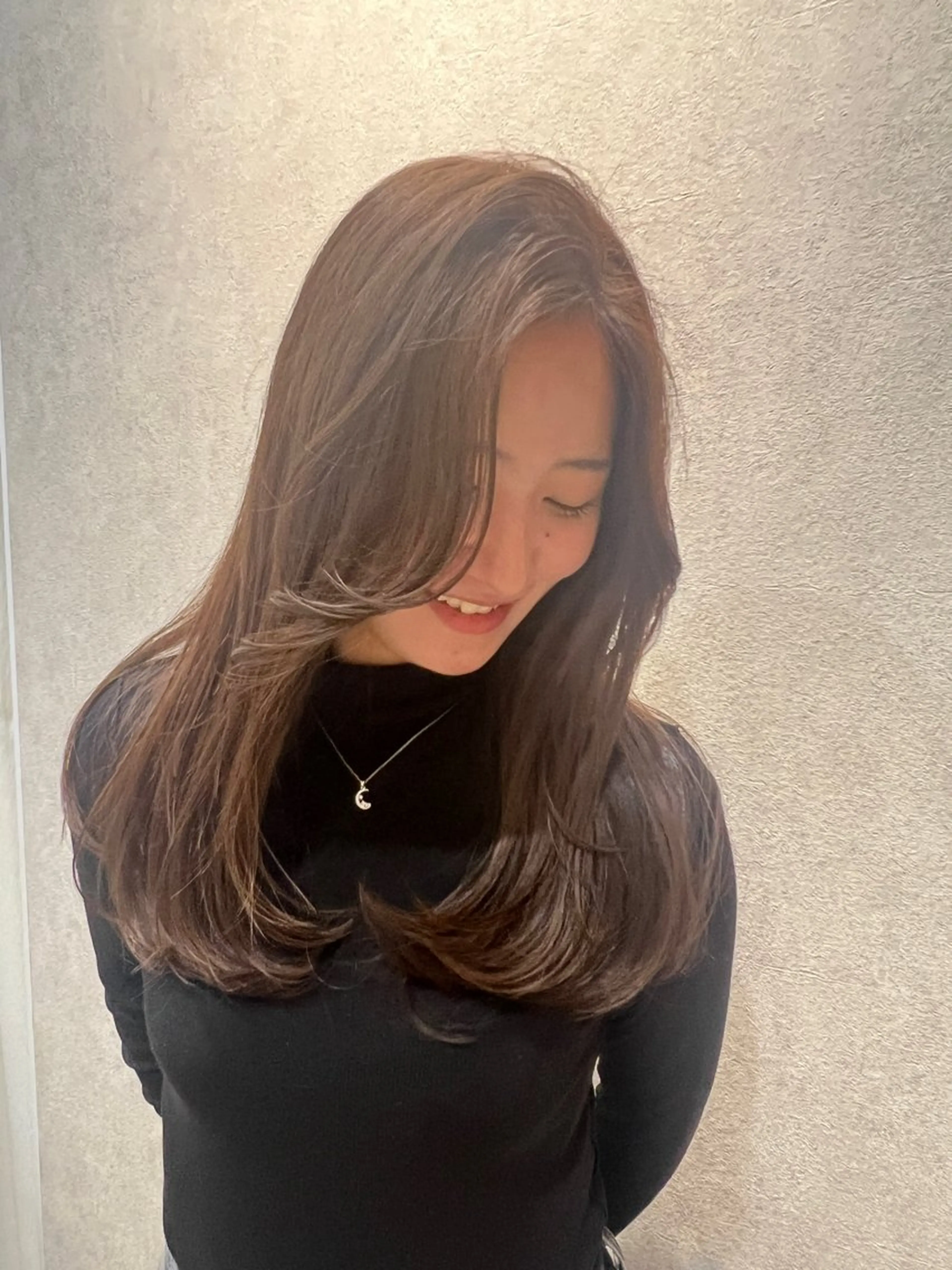 ロング カラー ブラウンカラー 韓国風ヘア レイヤーカット Ⓜ️irai ✮のヘアスタイル