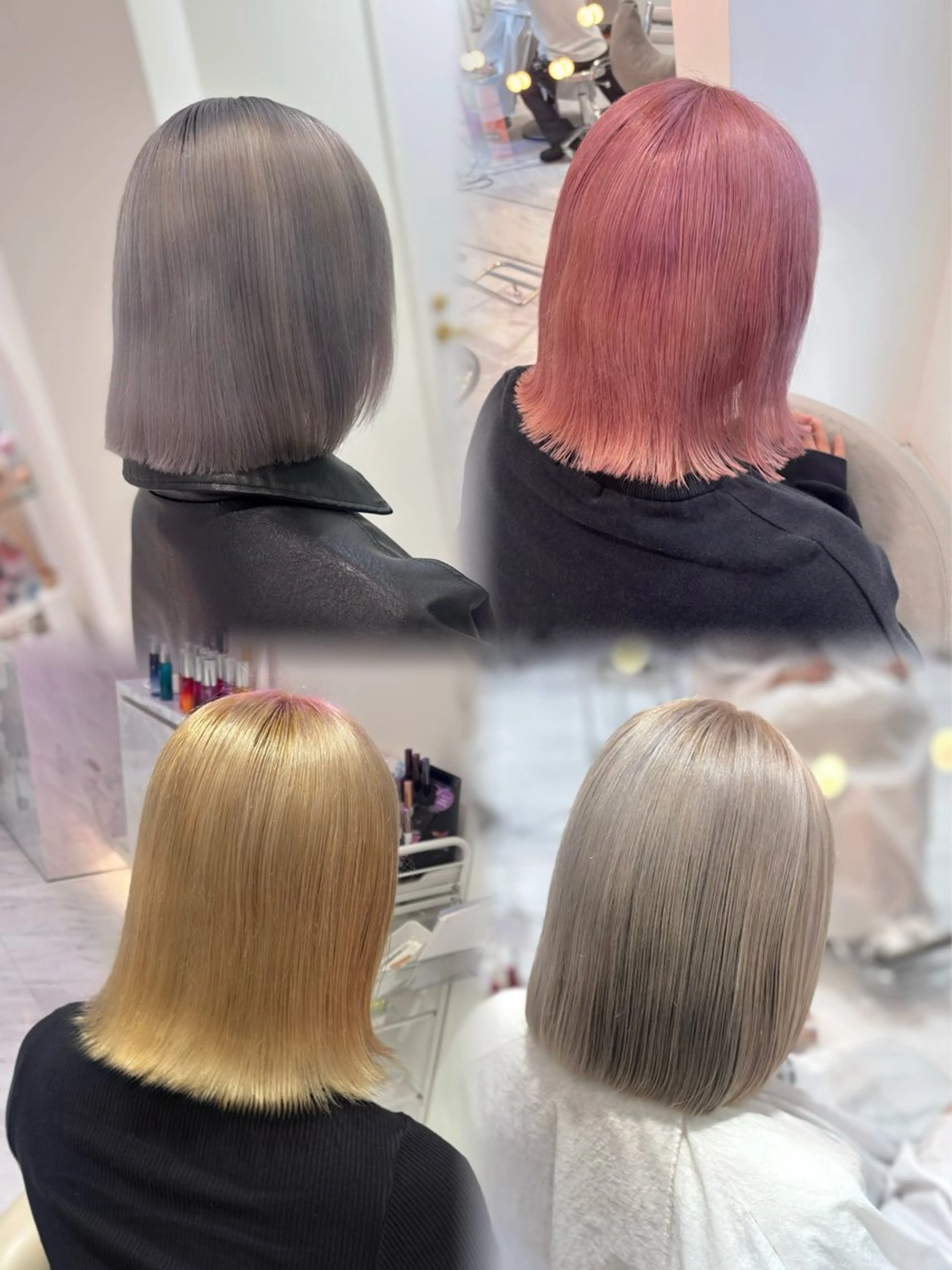 ミディアム カラー ハイトーンカラー ボブ カット ヘアカラー Ayu🍯/名駅/ブ リーチカラー/ヘアメのヘアスタイル