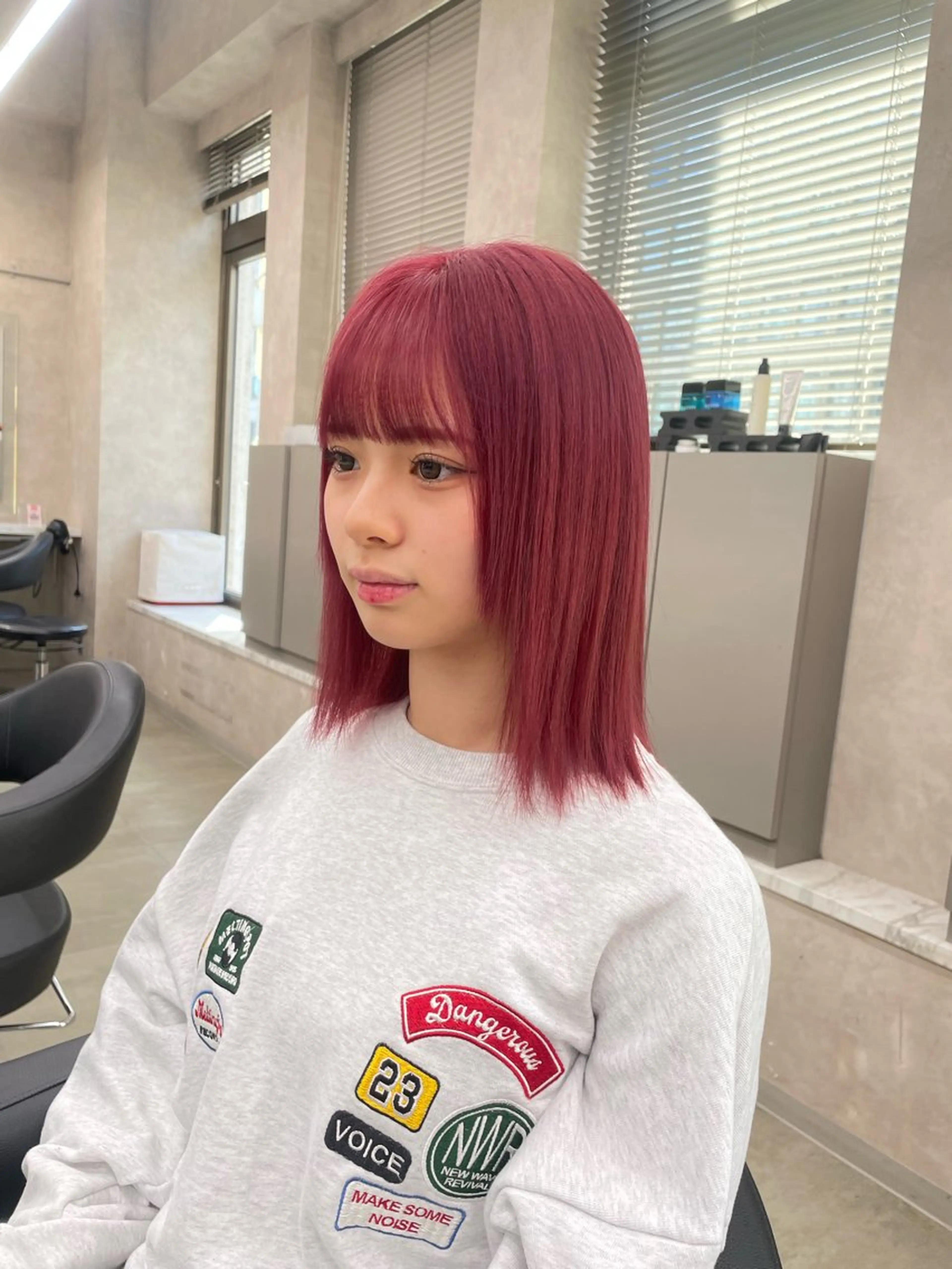 ミディアム カラー ヘアアレンジ ヘアカラー トリートメント ヘアセット 💗横浜美容室 💗HARUNAのヘアスタイル