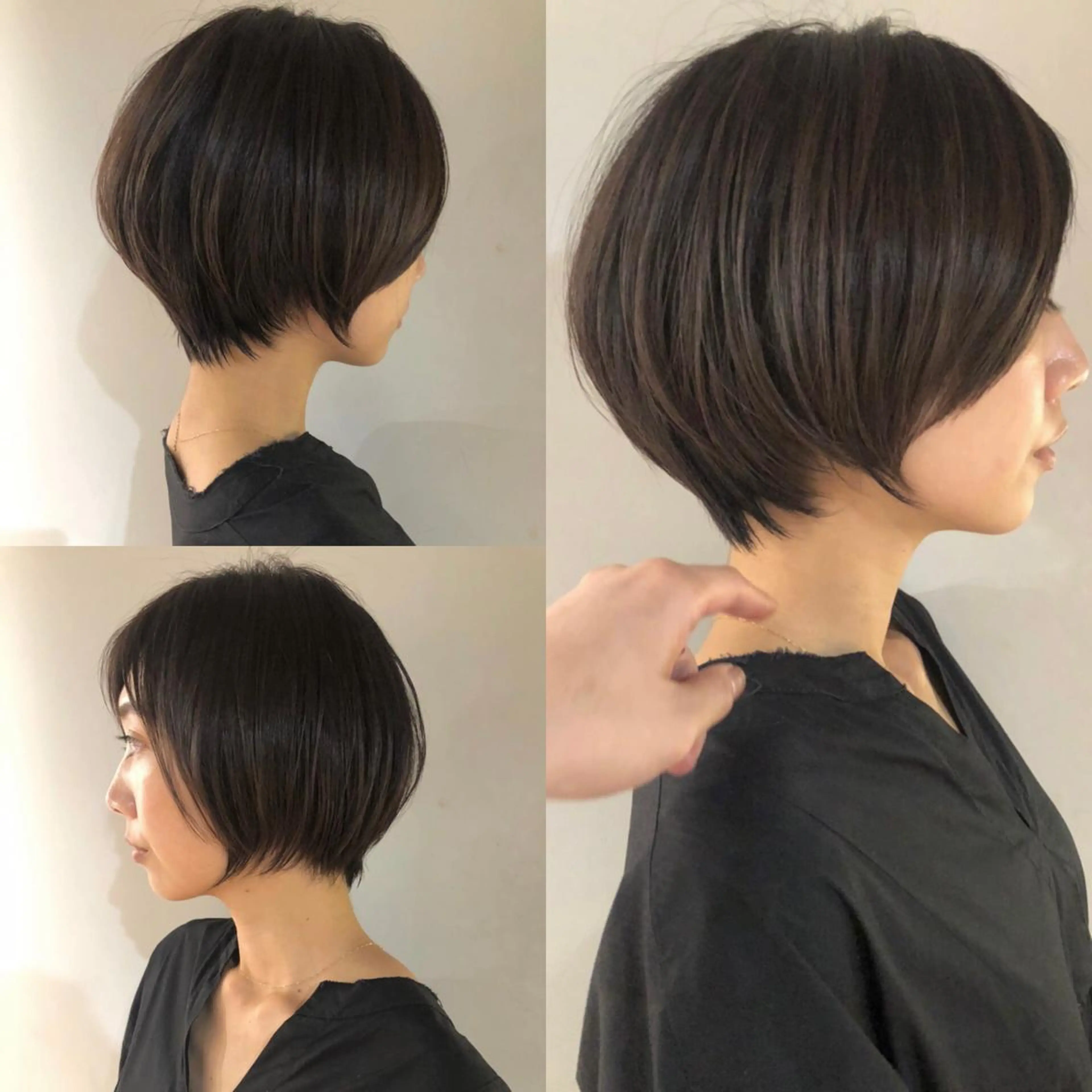 ショート カラー ショートボブ ダークグレー ダークグレージュ グレージュ ボブ Leverage New York所属・店長 濱口敬太のヘアスタイル