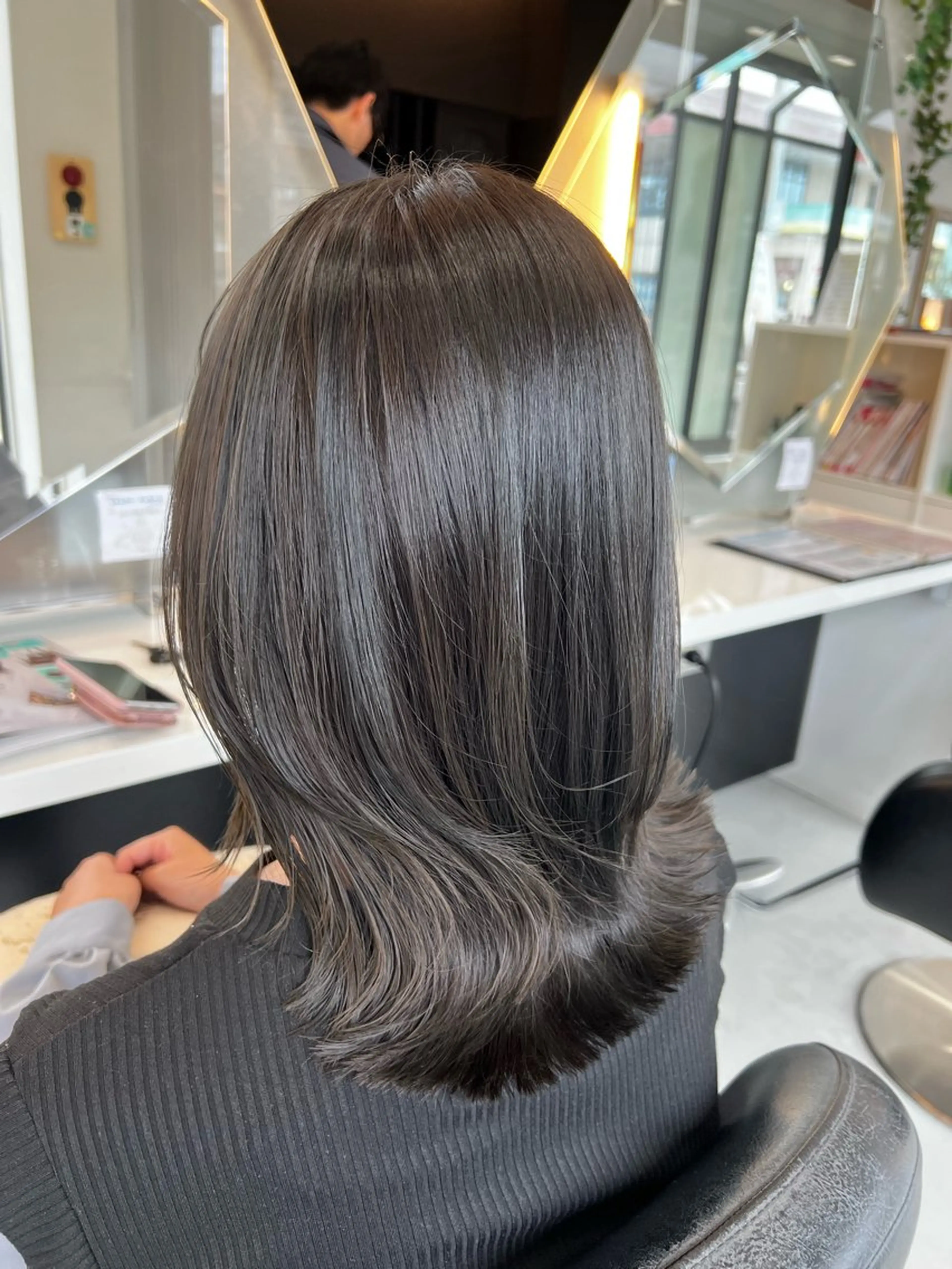 ミディアム 韓国風顔まわり/ベー ジュ/マツエク♡美咲のヘアスタイル