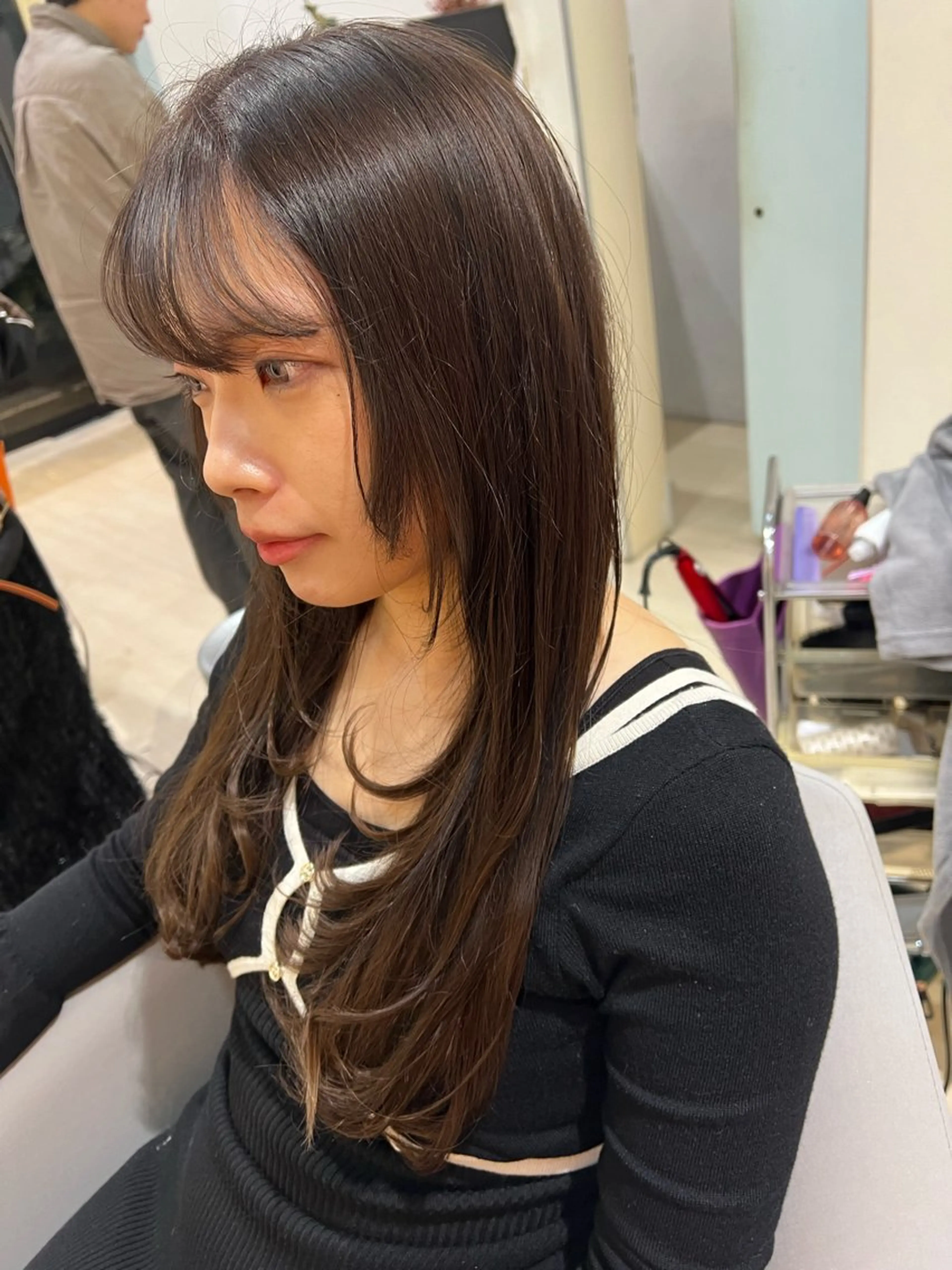 ミディアム カラー パーマ ヘアアレンジ カット ヘアカラー トリートメント 堀井 凌平のヘアスタイル