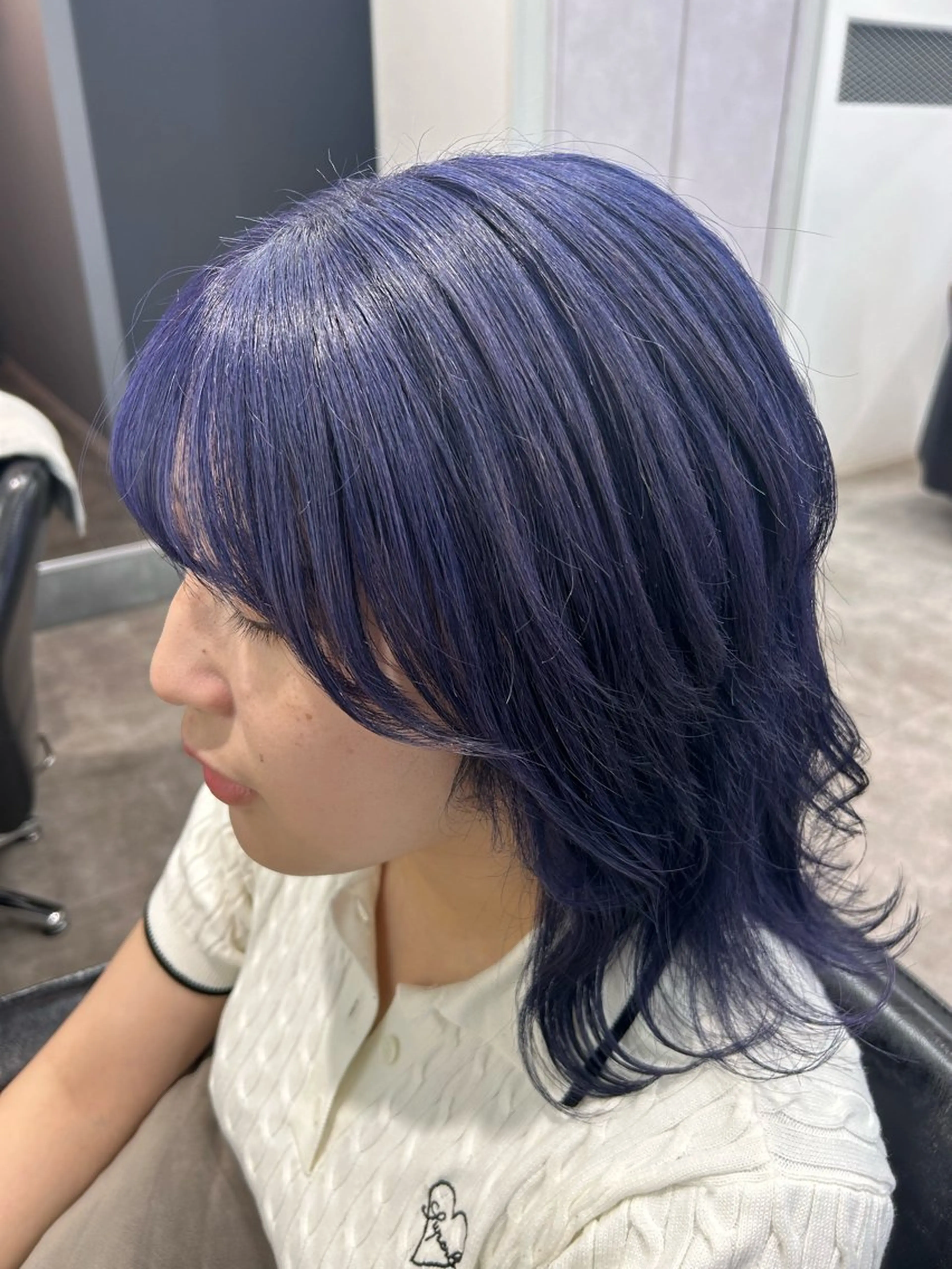 カラー ブルーカラー ブルーバイオレット バイオレットカラー ヘアカラー ボブ/透明感カラー/ 髪質改善/🌙/ルナのヘアスタイル