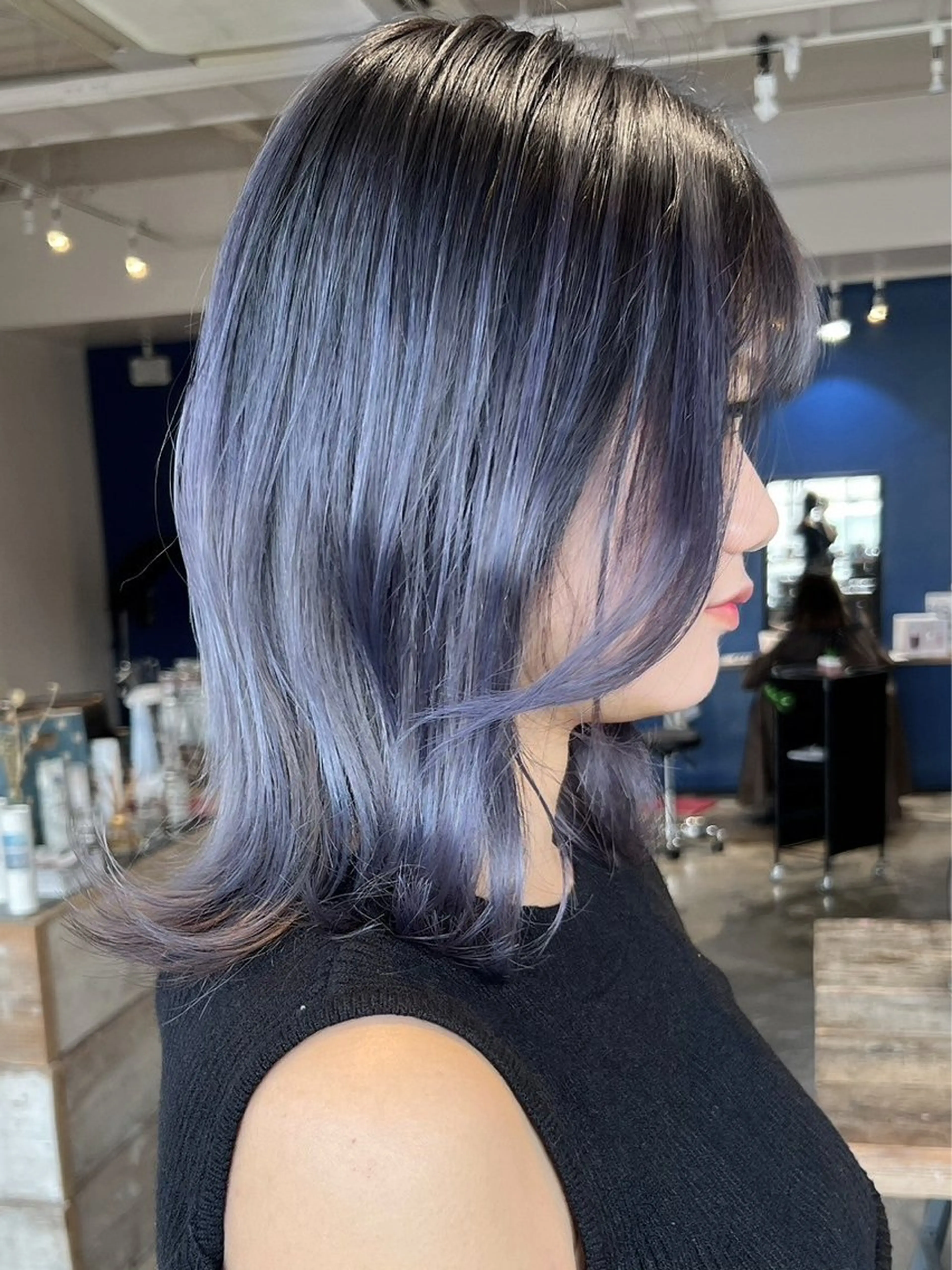 ミディアム カラー カット ヘアカラー トリートメント 岸下 理緒のヘアスタイル