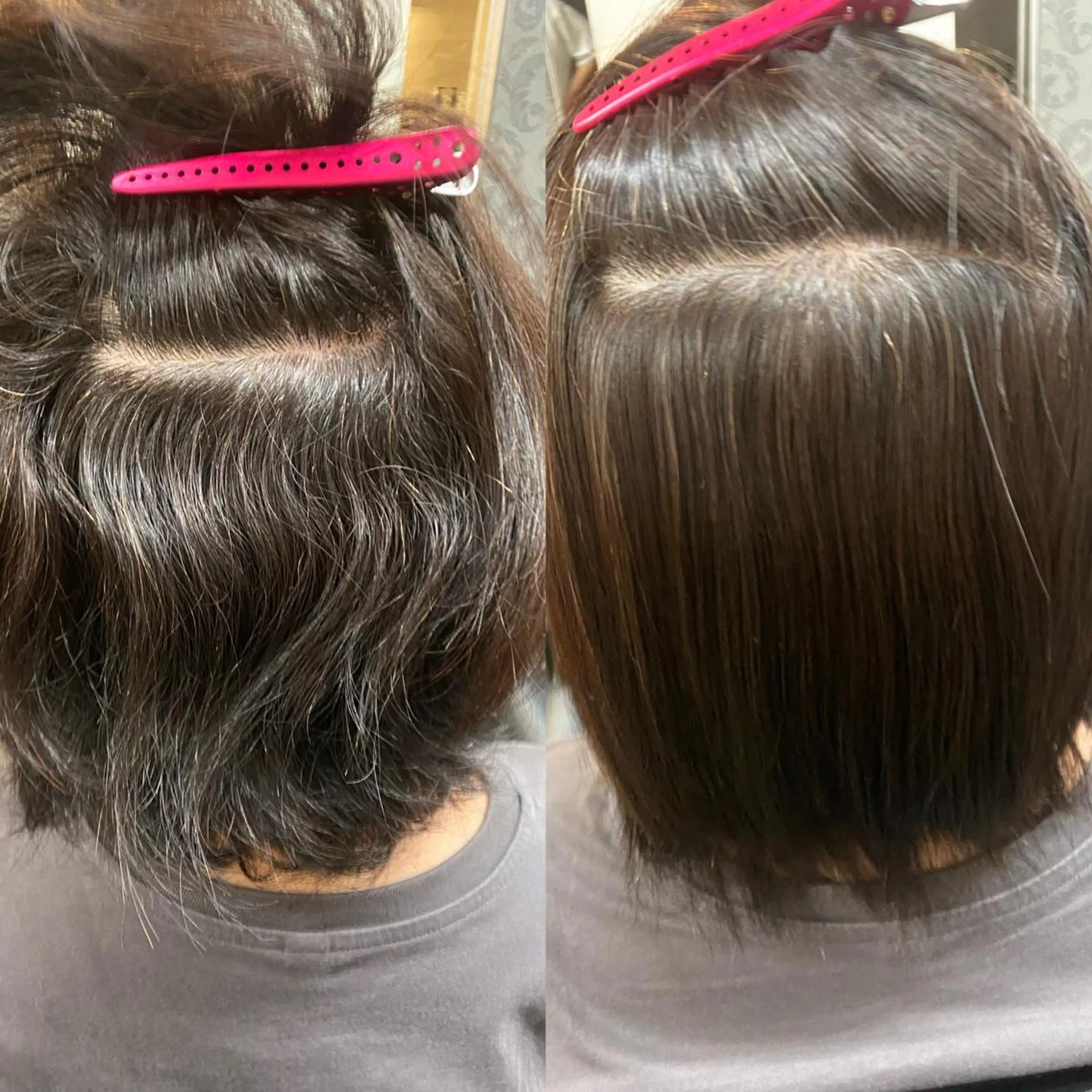 ミディアム 縮毛矯正 萩原 あんのヘアスタイル