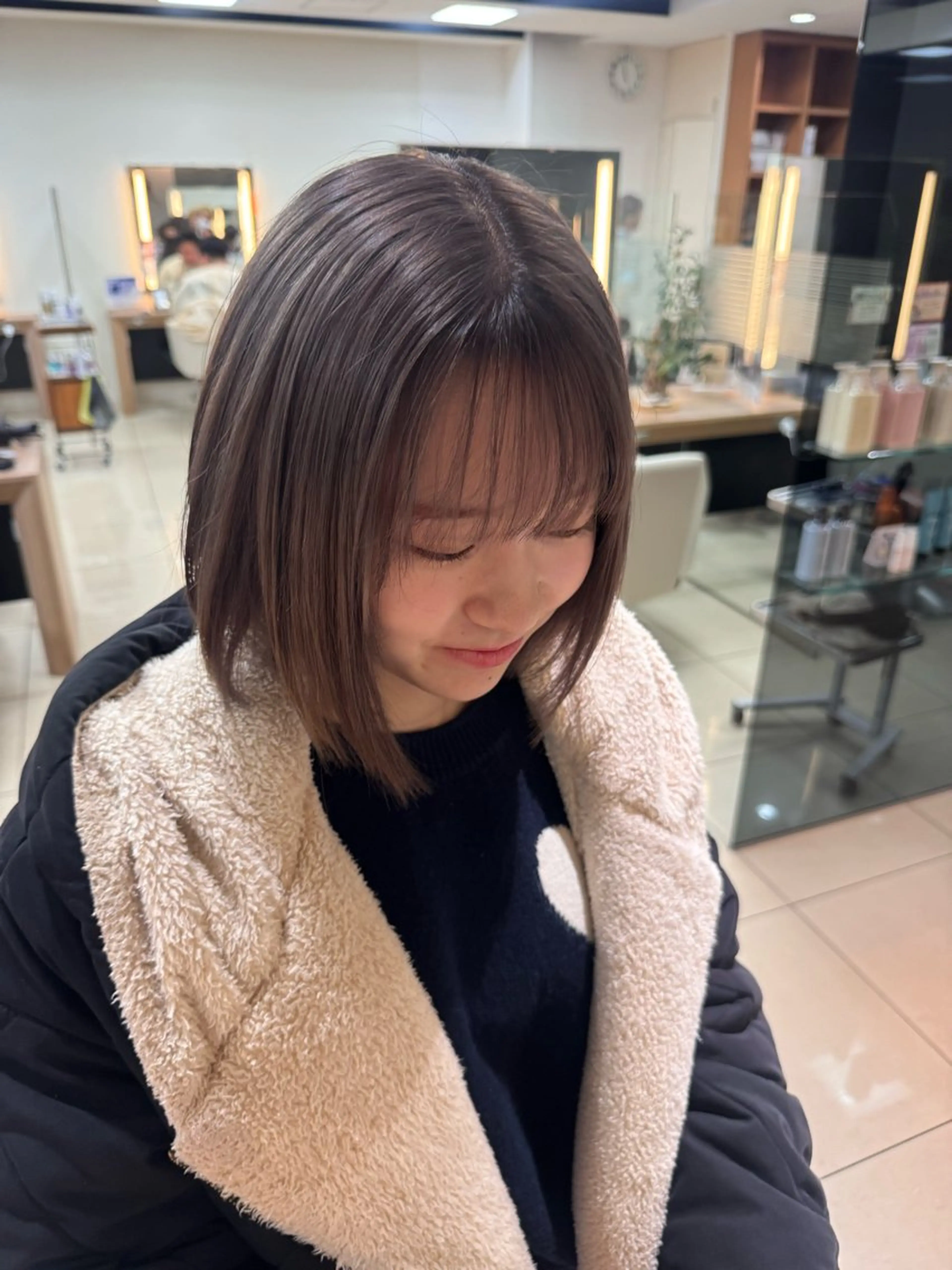 ミディアム ダブルカラーベージュ カラー/tuburaのヘアスタイル