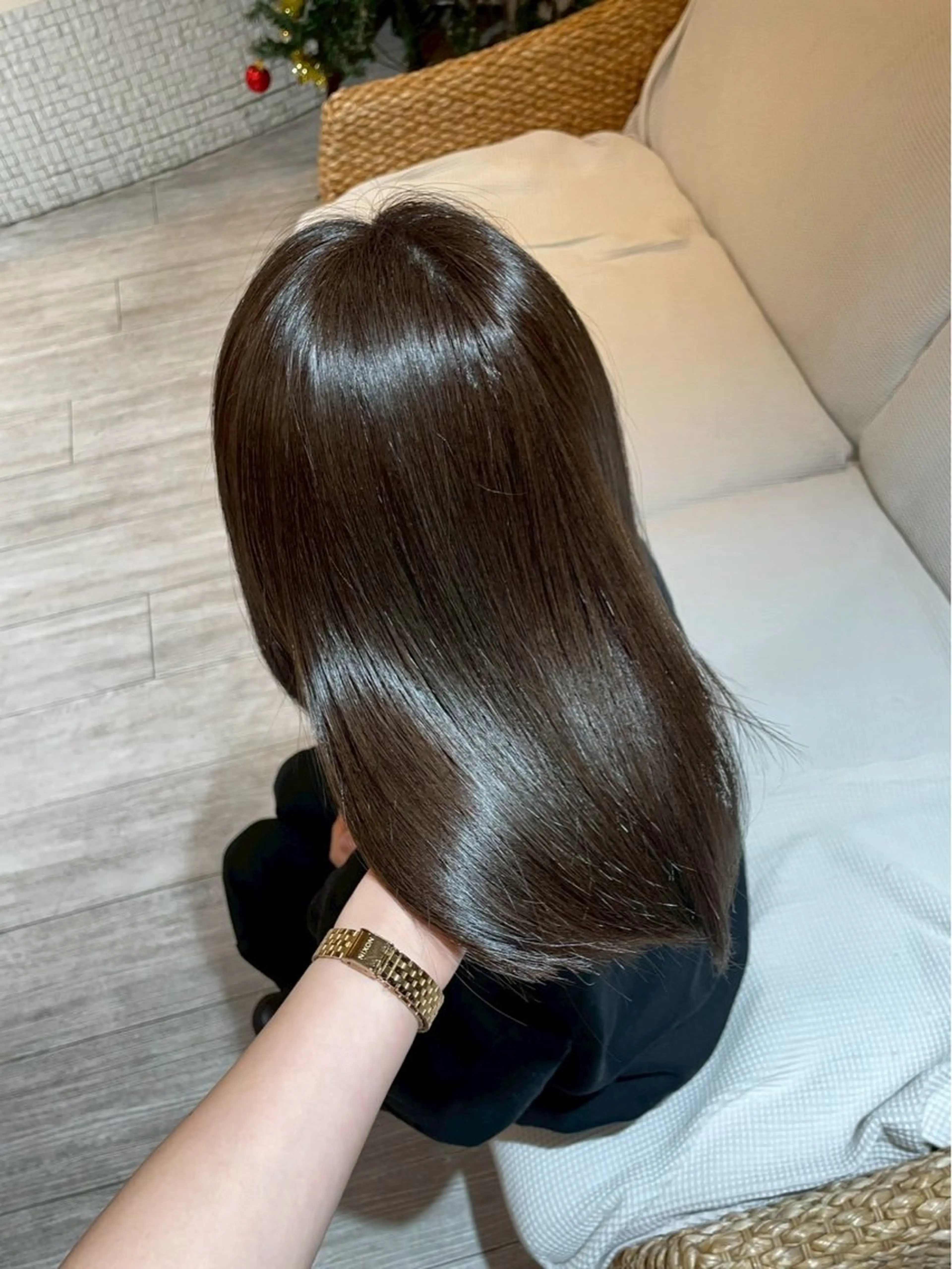 ミディアム カラー ヘアカラー トリートメント 🌙Runa つや髪 /モテ/ボブのヘアスタイル