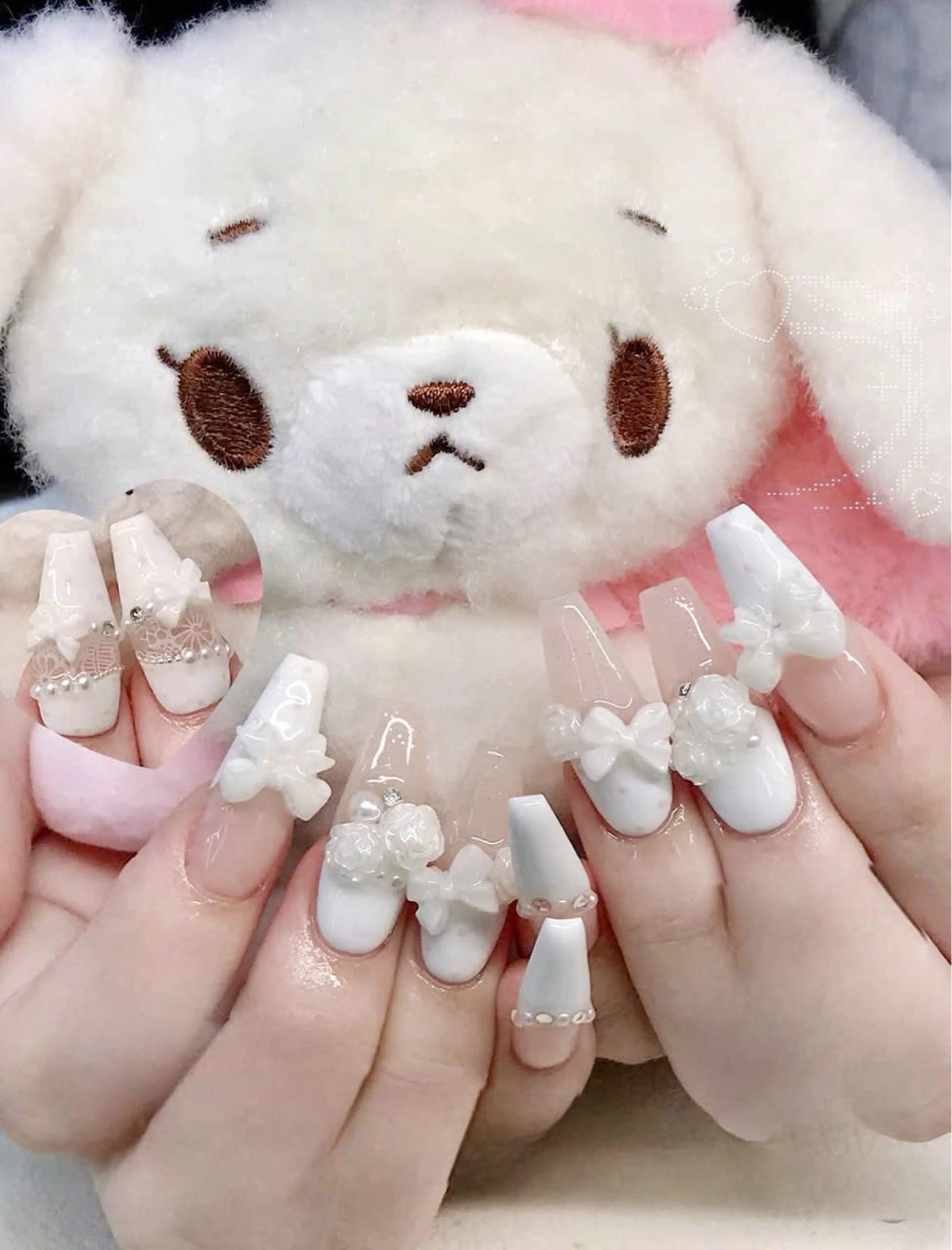 ネイル フレンチネイル キラキラネイル マグネットネイル ミラーネイル ニュアンスネイル ハンドネイル Lina所属・MeiMei Nail モデル募集のネイルデザイン