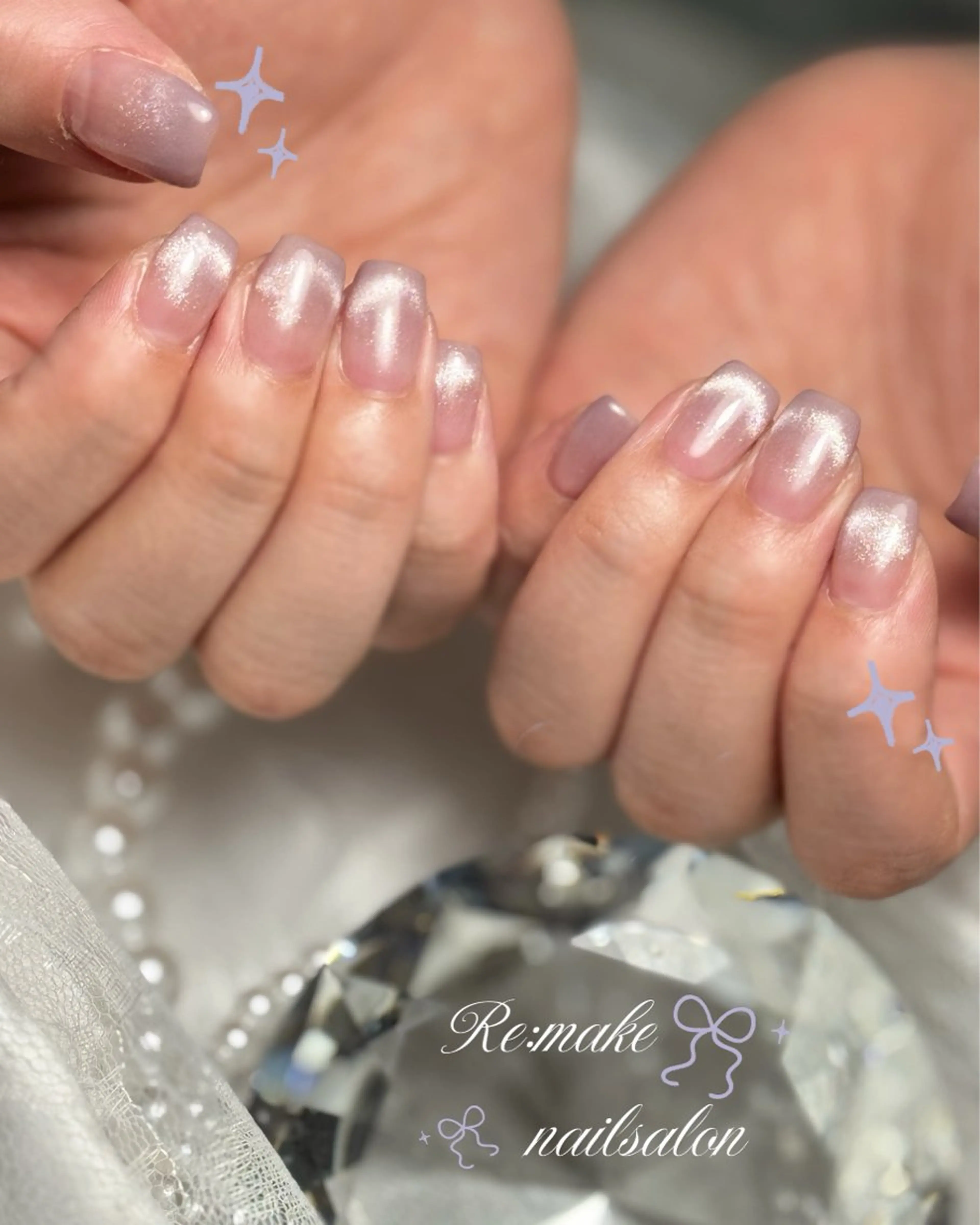 ネイル グラデーション マグネットネイル ハンドネイル Suetake Shuriのネイルデザイン