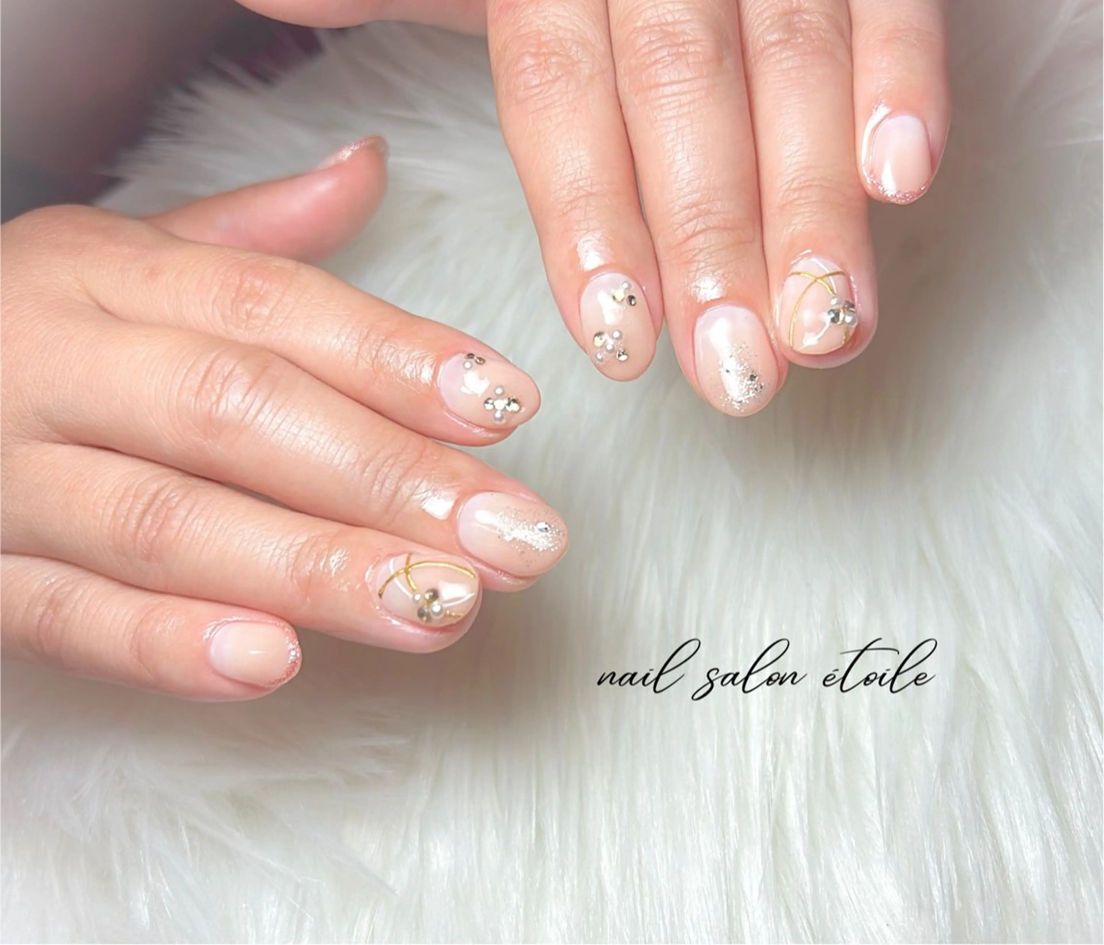 ネイル ブラウン グラデーション オフィスネイル オレンジ シンプルネイル ハンドネイル nail salon étoileのネイルデザイン