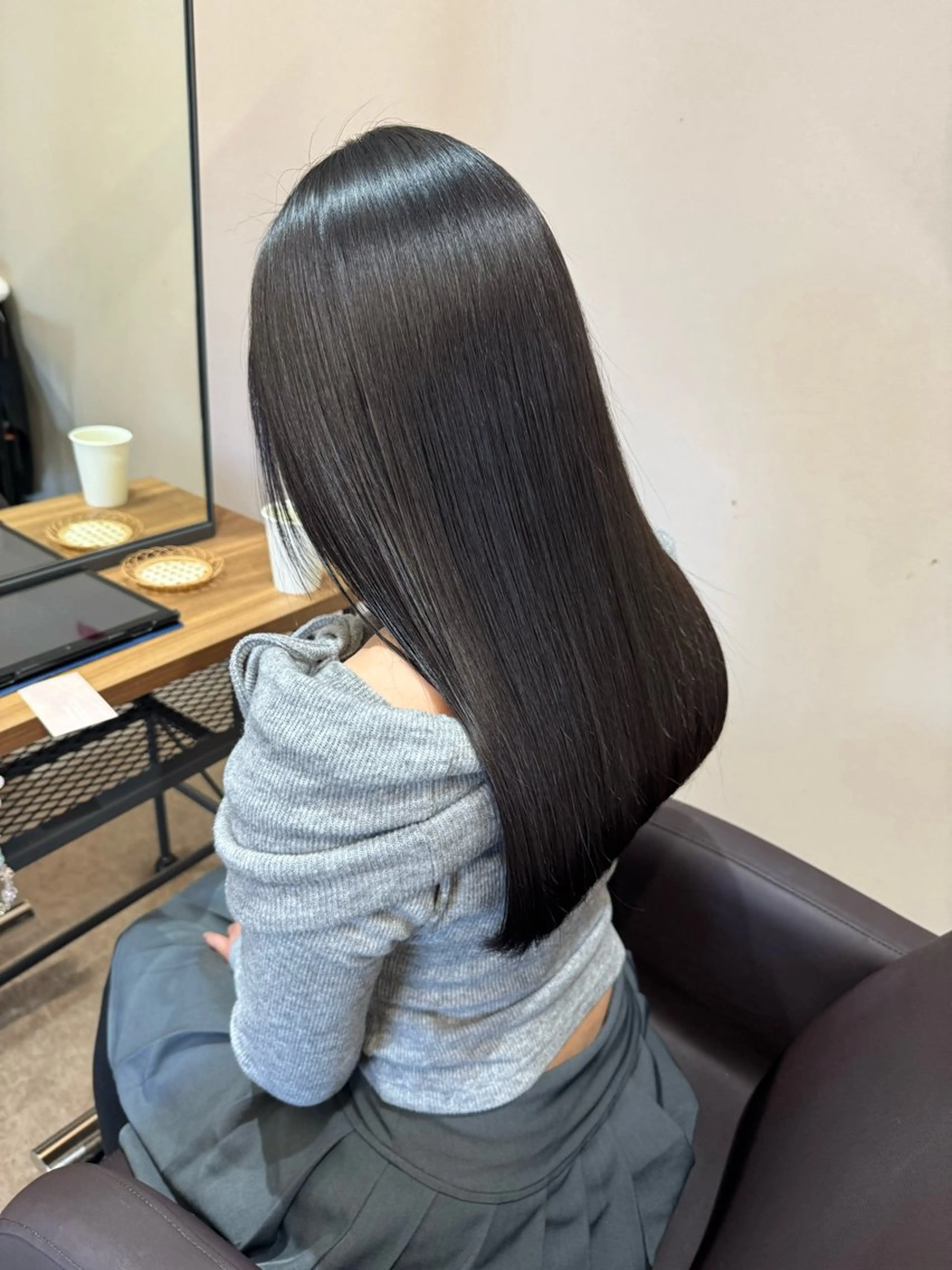 ロング ボブ 韓国風ヘア レイヤーカット ロング 縮毛矯正 縮毛矯正 トリートメント ✨髪質改善美髪矯正✨ ボブ/韓国レイヤー✨のヘアスタイル