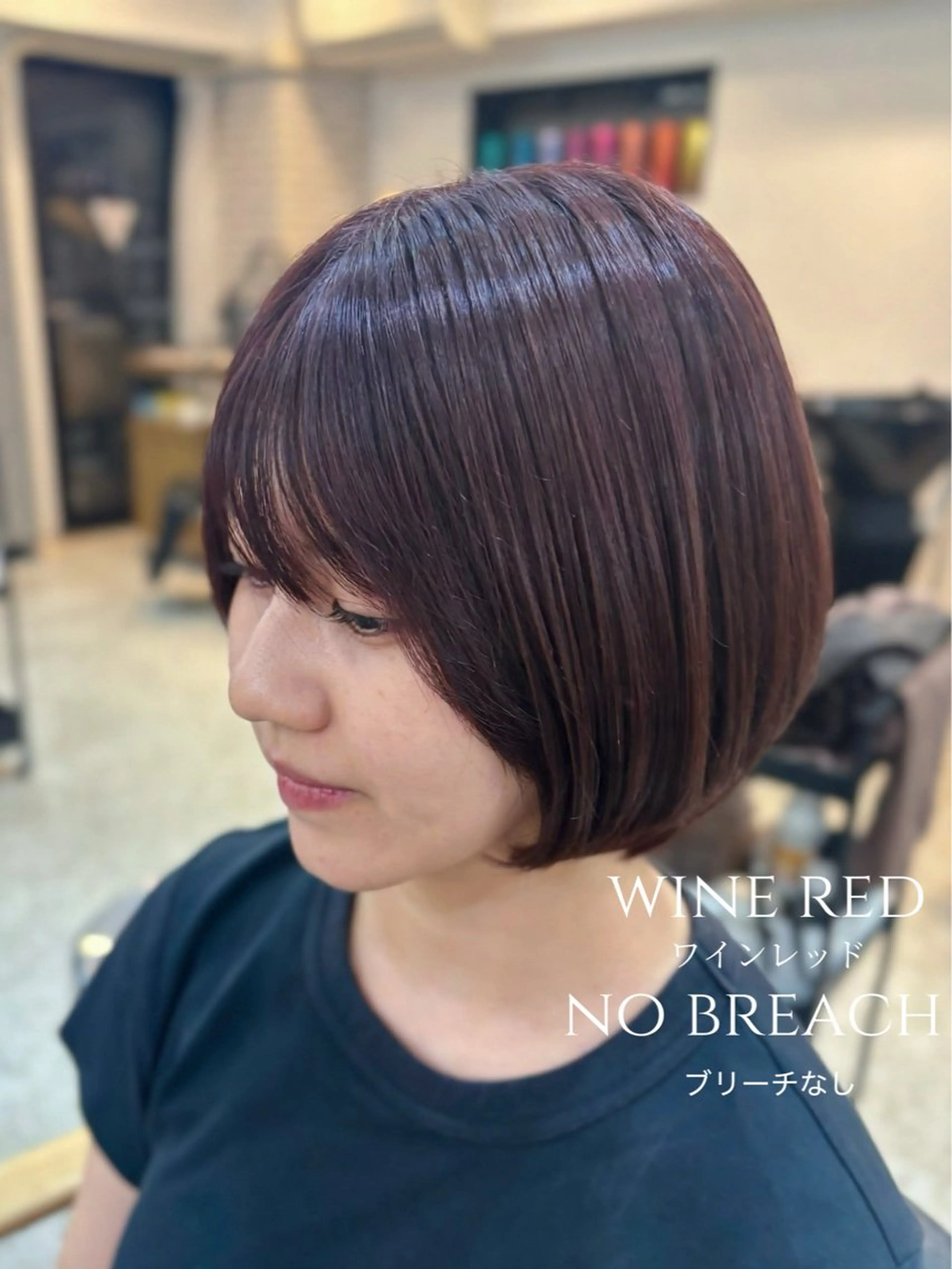 ショート カラー ブリーチ ブリーチなしカラー レッドカラー ヘアカラー ボブ/透明感カラー/ 艶髪/azumiのヘアスタイル