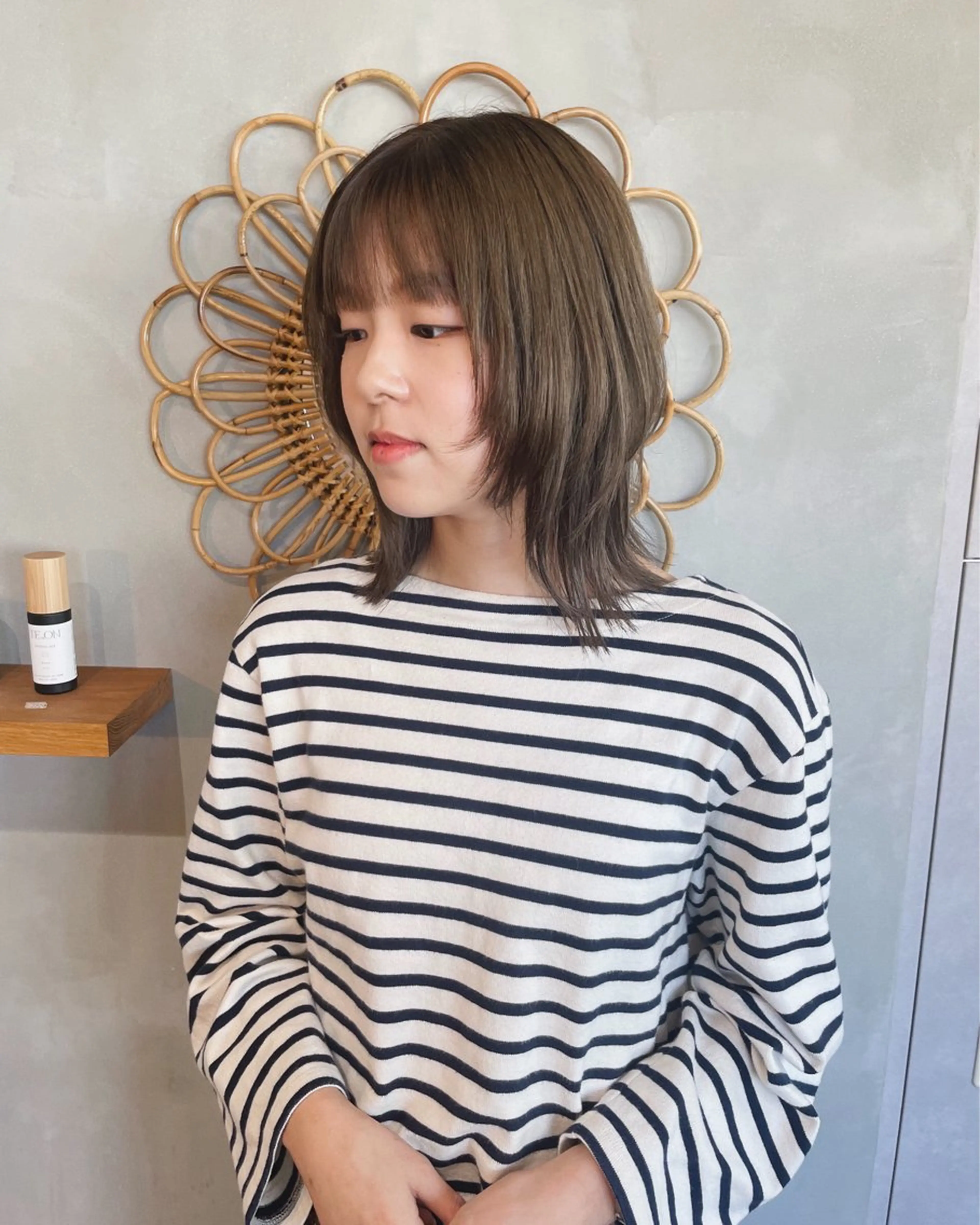 ミディアム カット ヘアカラー 小野 龍樹のヘアスタイル