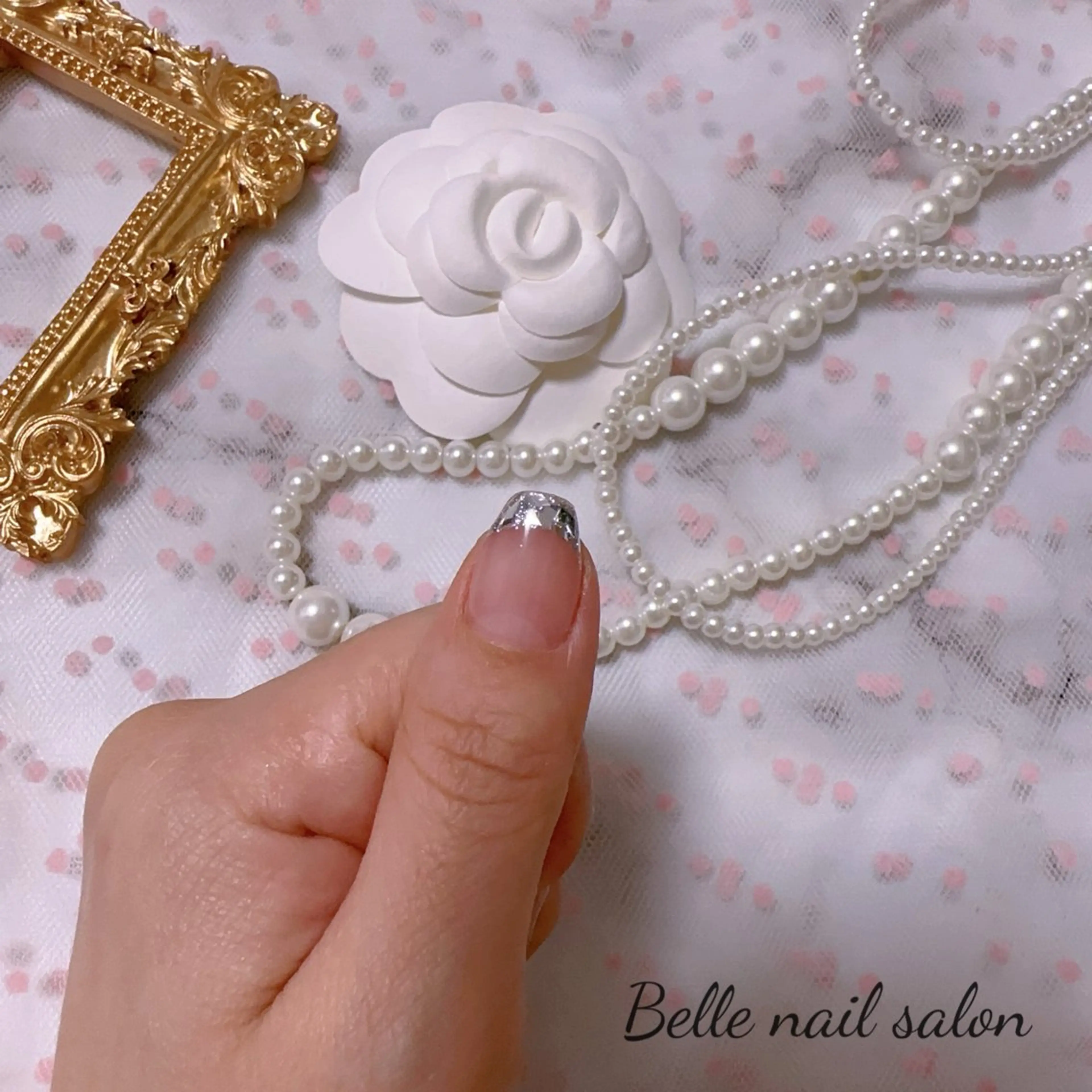 ネイル オーロラネイル フットネイル フレンチネイル ガラスフレンチ 韓国ネイル Belle nail salon 新小岩のネイルデザイン