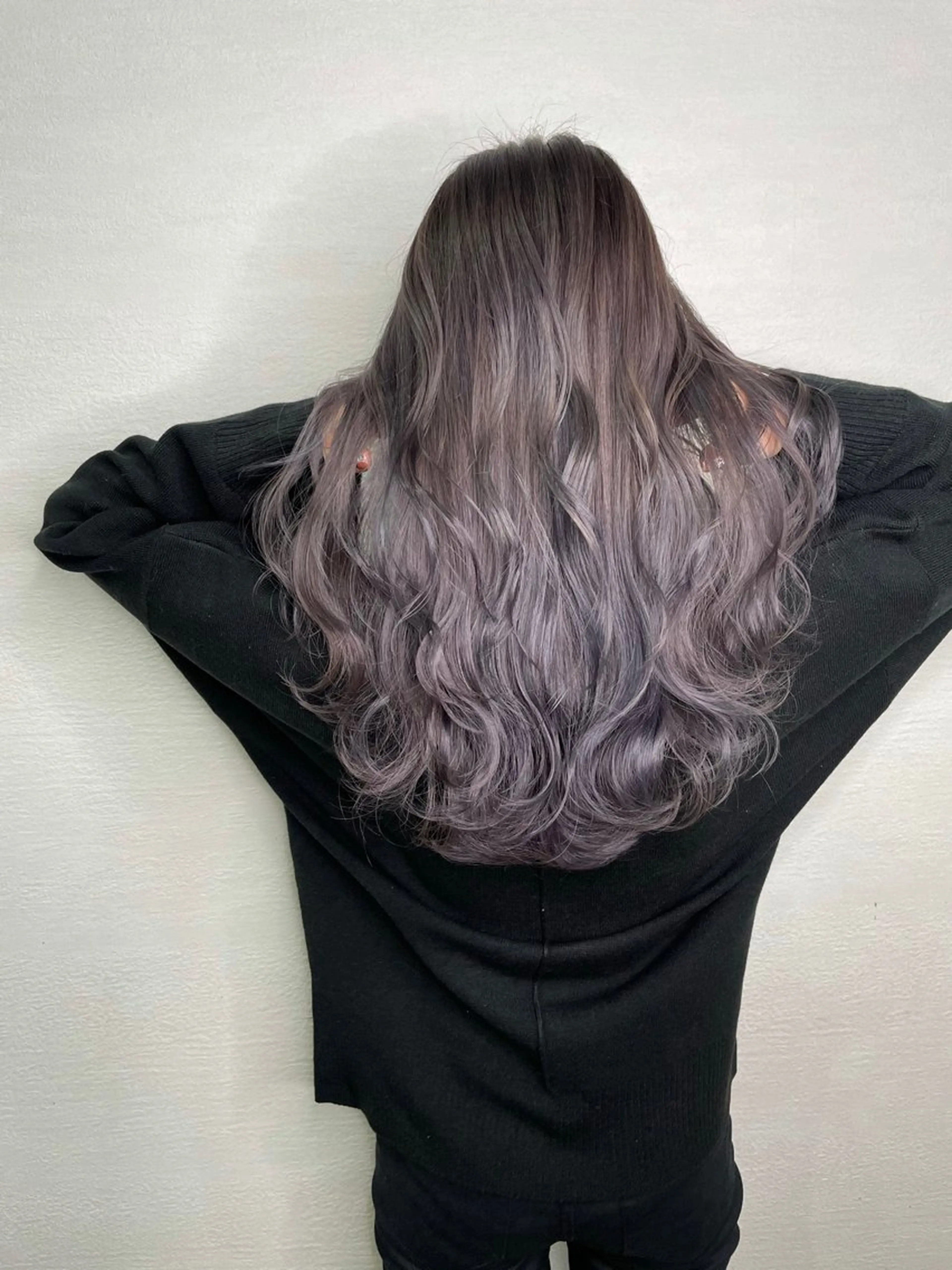 ロング ミストバング ハイライト 髪質改善 ヨシンモリ 韓国風ヘア HAIR SMILE COEURのヘアスタイル