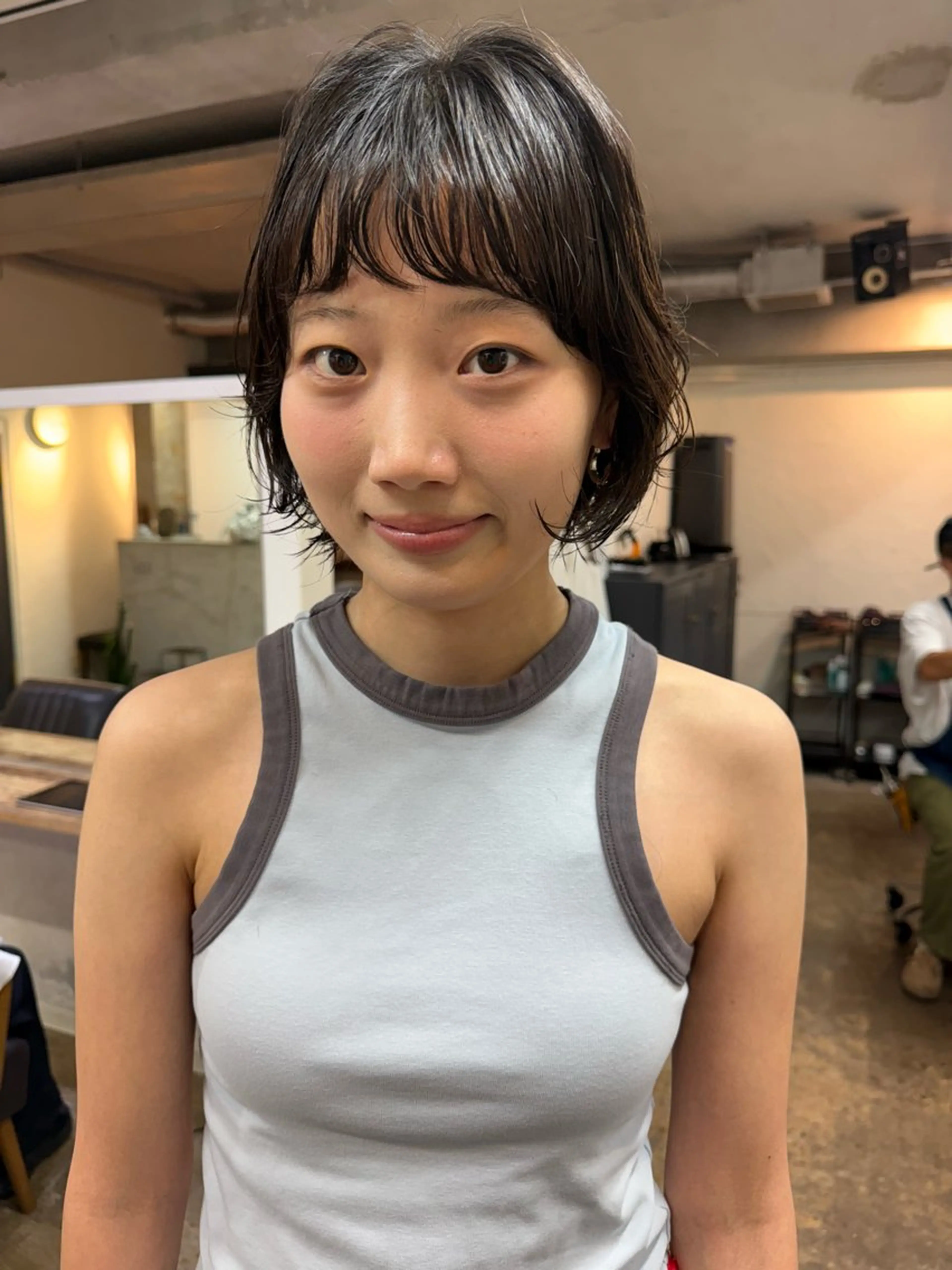 ショート パーマ ショートヘア ニュアンスパーマ カット パーマ トリートメント 森貴裕/ベージュ/ パーマ/オリーブのヘアスタイル