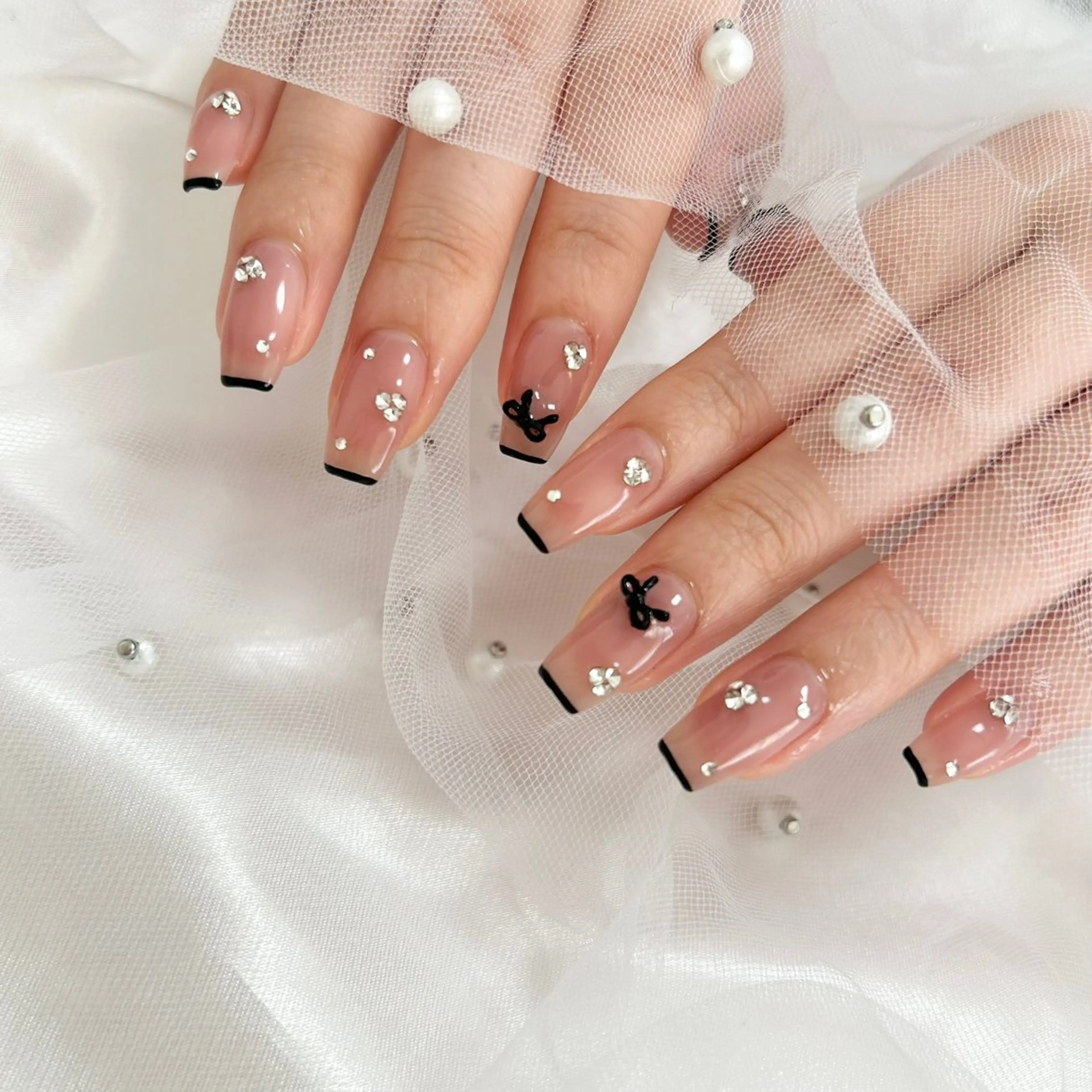 ネイル 持ち込み リボン ハンドネイル Dallon nailのネイルデザイン