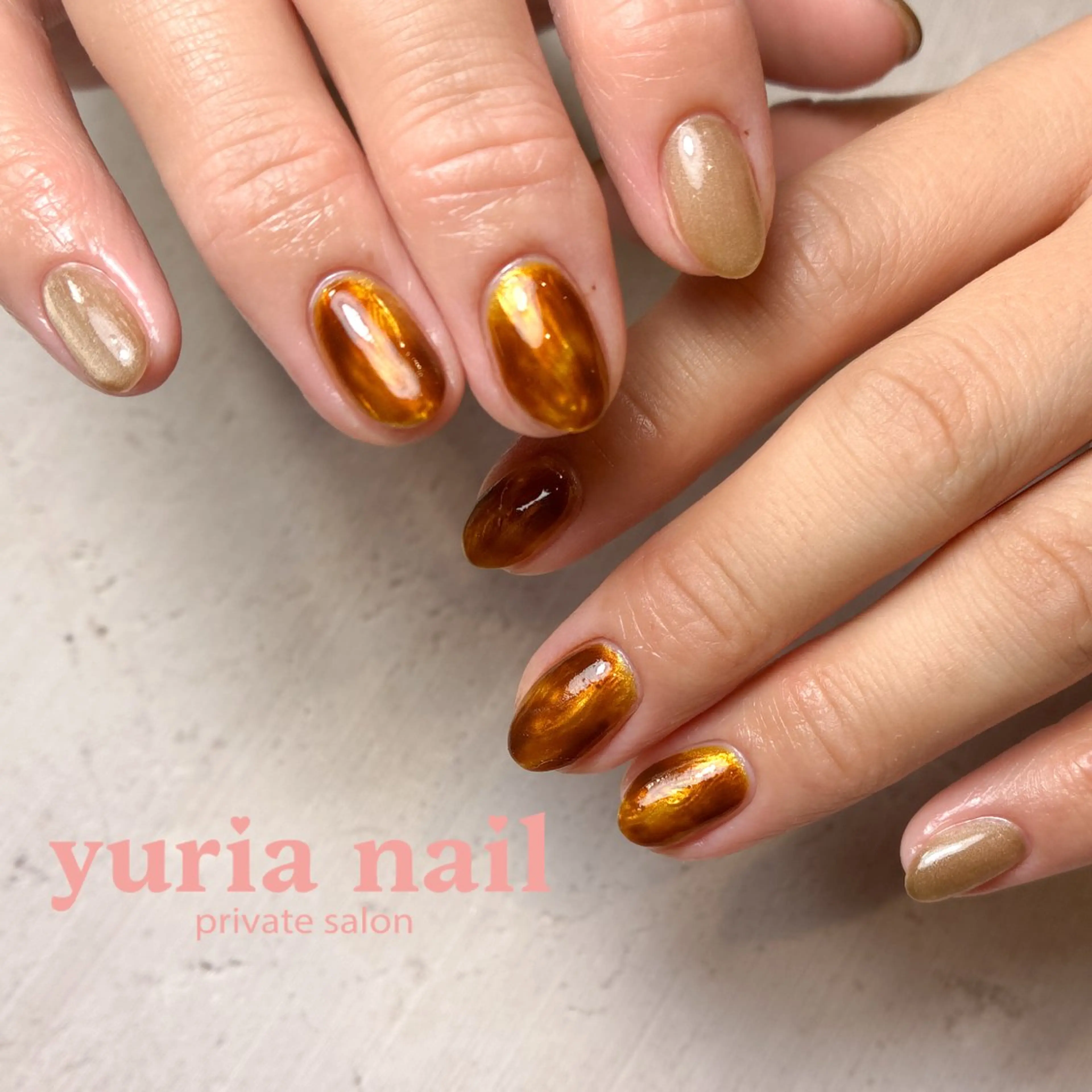 ネイル アートネイル べっ甲ネイル ジェルネイル ハンドネイル 小林 ゆりあのネイルデザイン