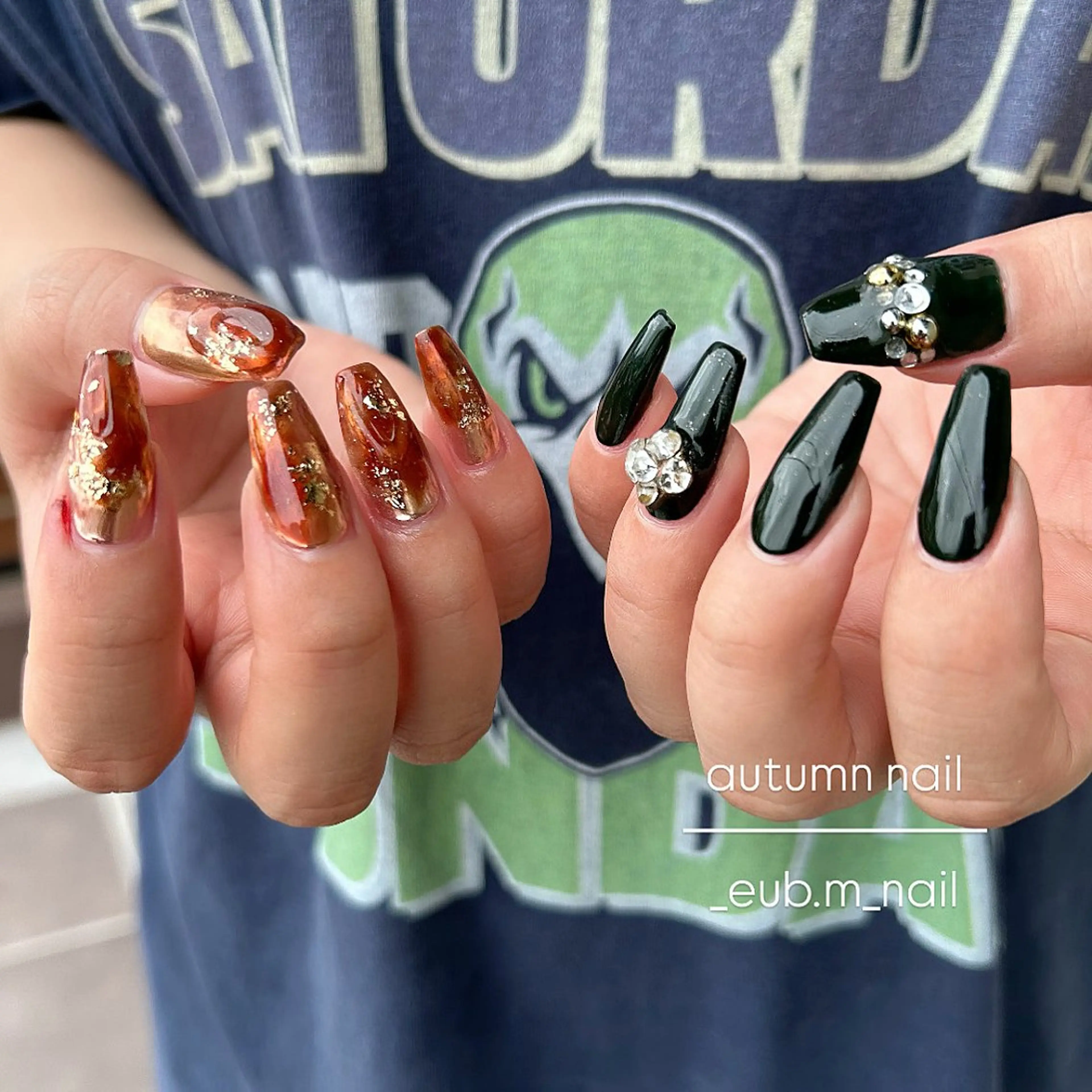 ネイル べっ甲ネイル ハンドネイル 深夜ネイルサロン eub.m_nailのネイルデザイン