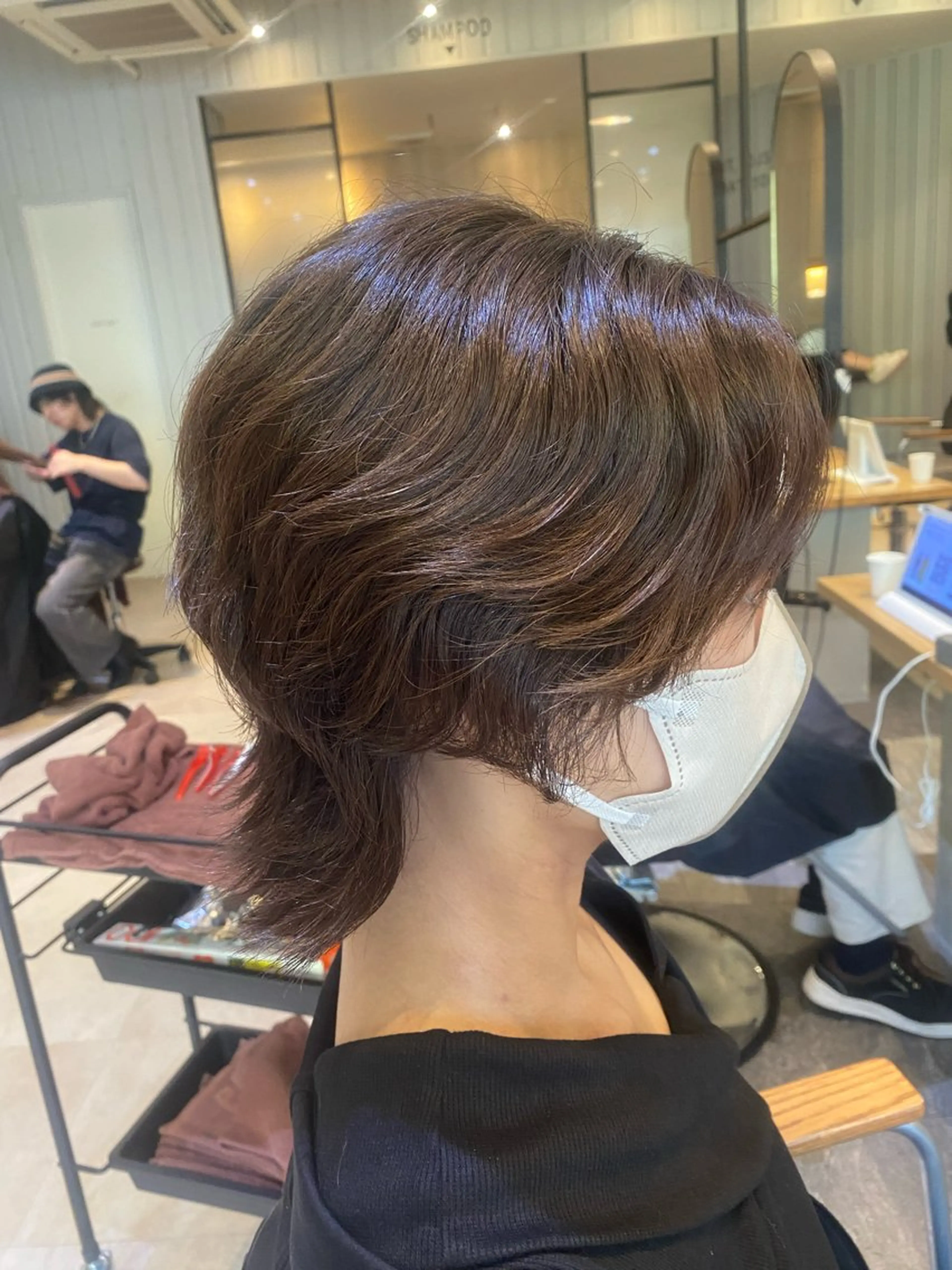 ミディアム カラー パーマ カット ヘアカラー パーマ 髪質改善＆トリートメント over hair所沢店所属・韓国風/レイヤー/ 𝑵𝒂𝒏𝒂🩶のヘアスタイル