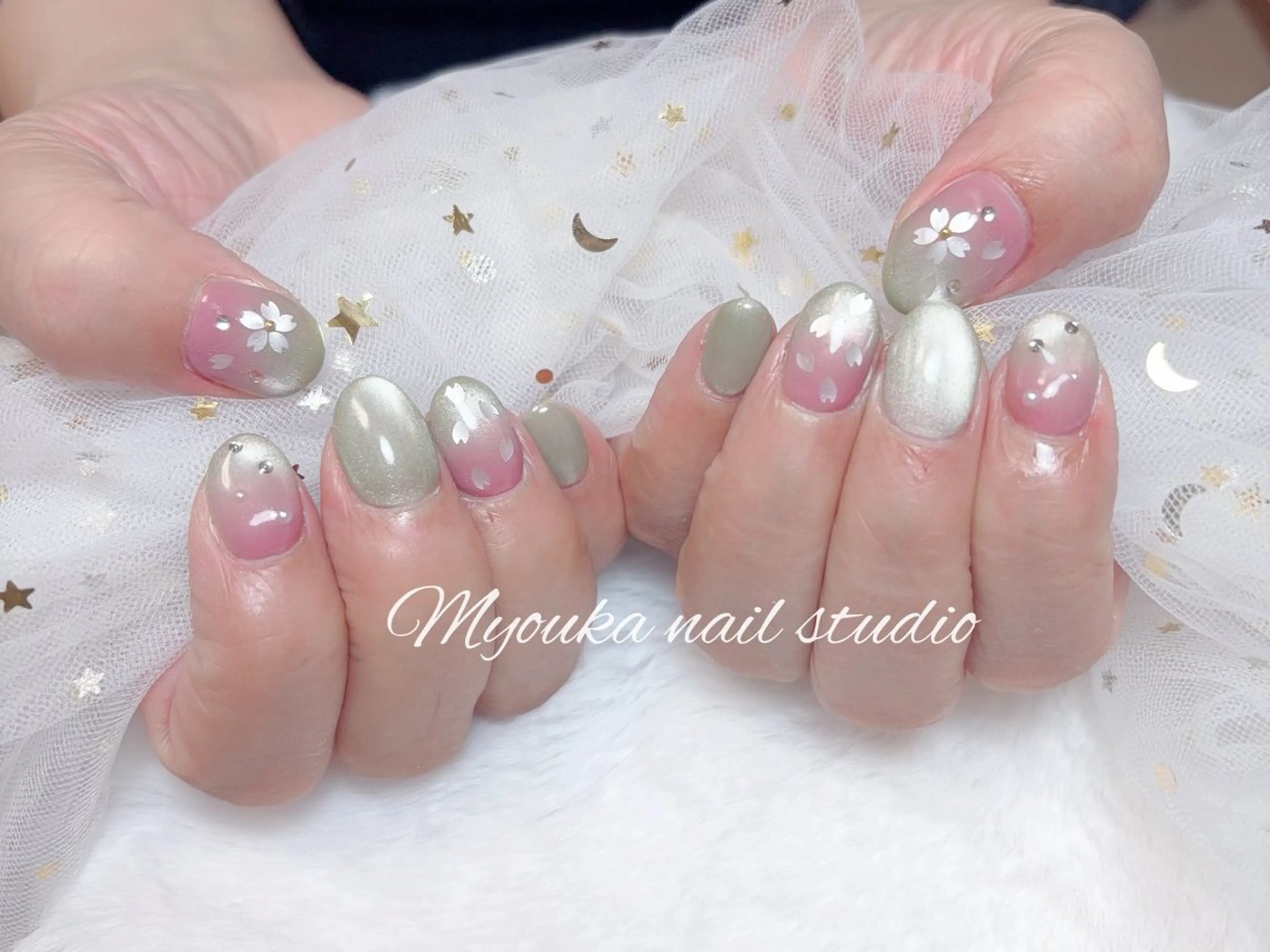 ネイル チークネイル 長さ出し フットネイル ジェルネイル グラデーション Myouka所属・Myouka 板橋区大山駅前店のネイルデザイン