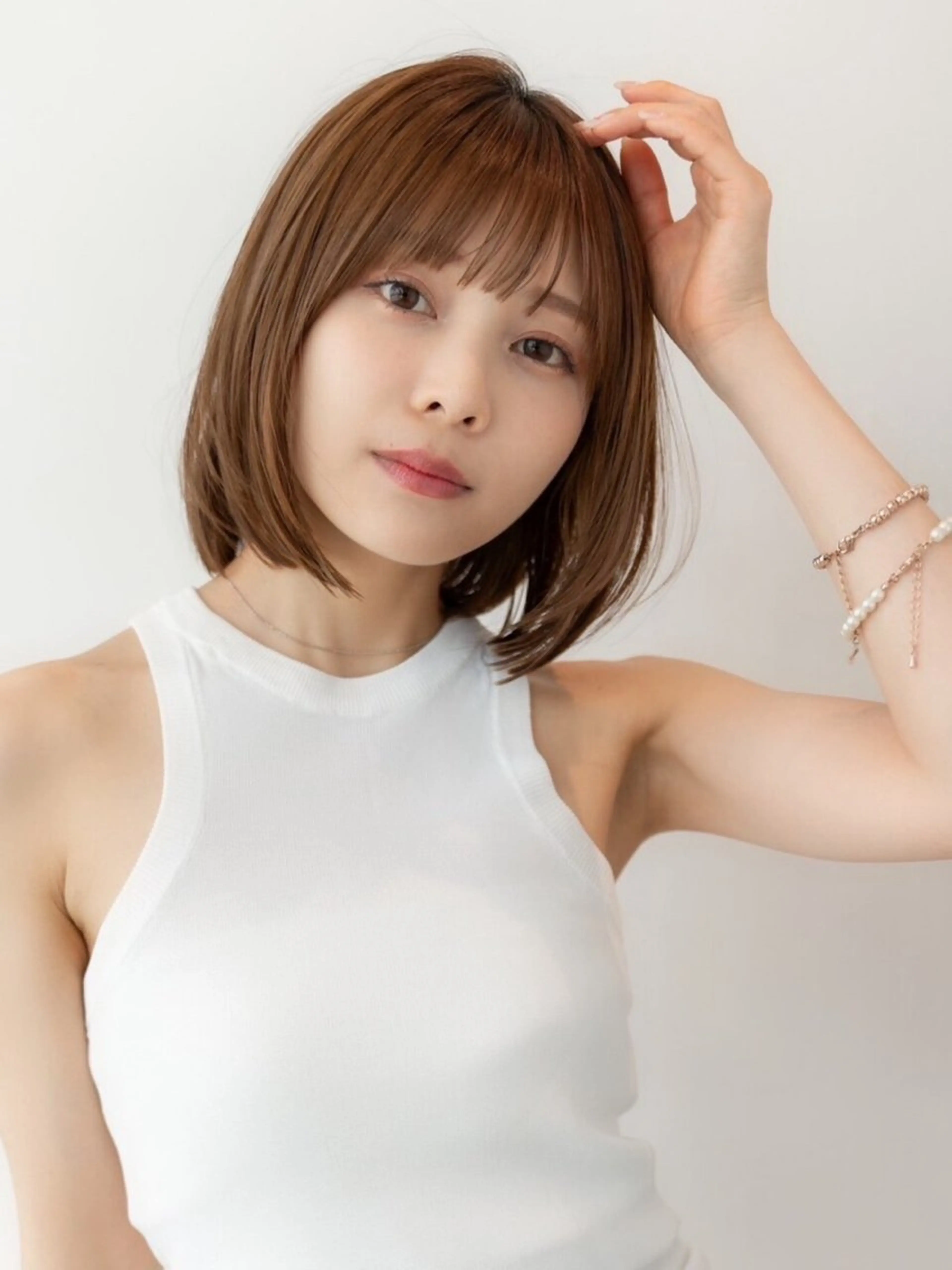 ミディアム カラー ボブレイヤー ボブ レイヤーカット 韓国レイヤー🇰🇷 韓国研修◎渋谷カイトのヘアスタイル