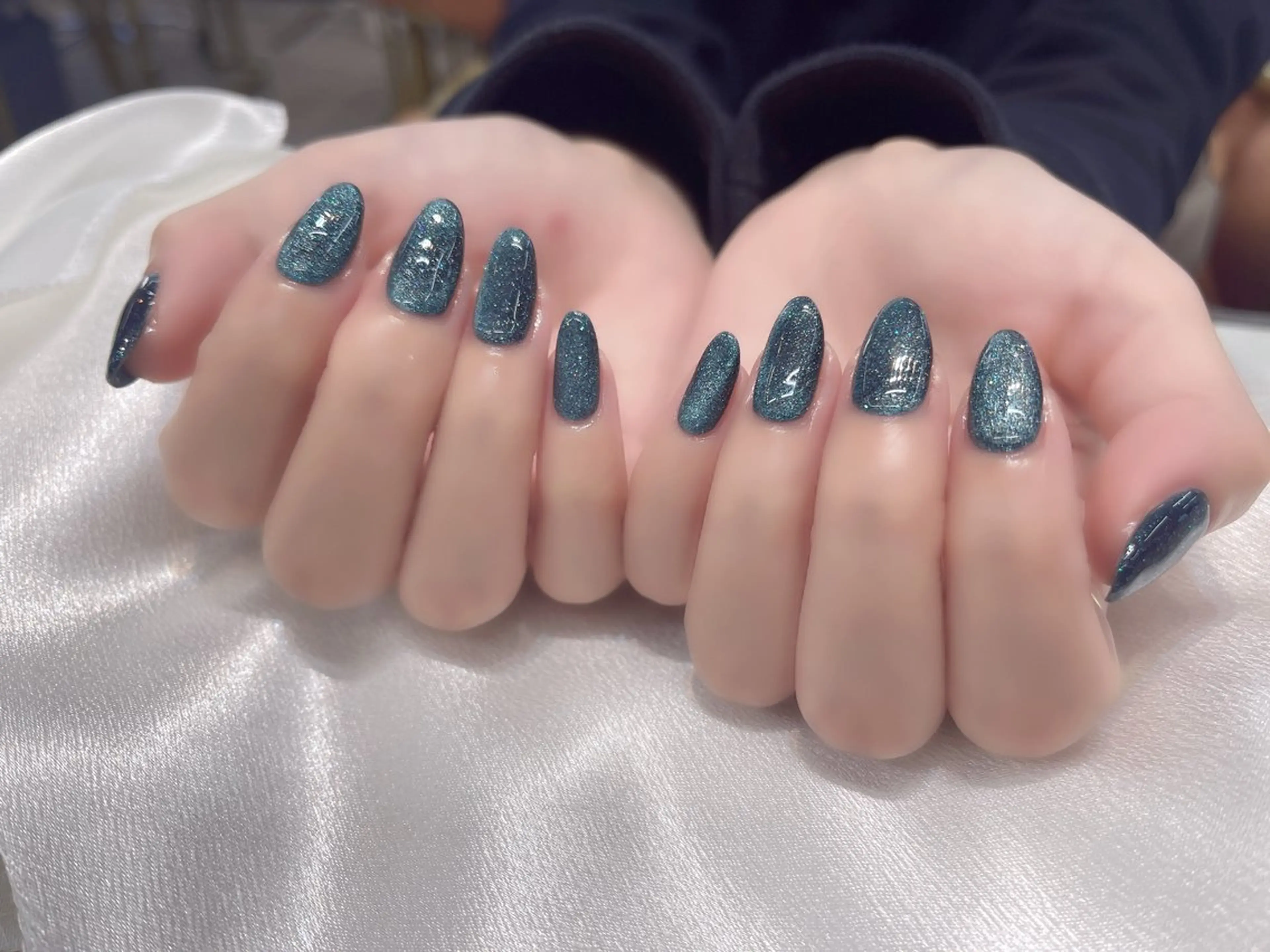 ネイル チークネイル 長さ出し ジェルネイル マグネットネイル 持ち込み ハンドネイル ハンドケア ラッキーネイルサロン 西川口東口店のネイルデザイン