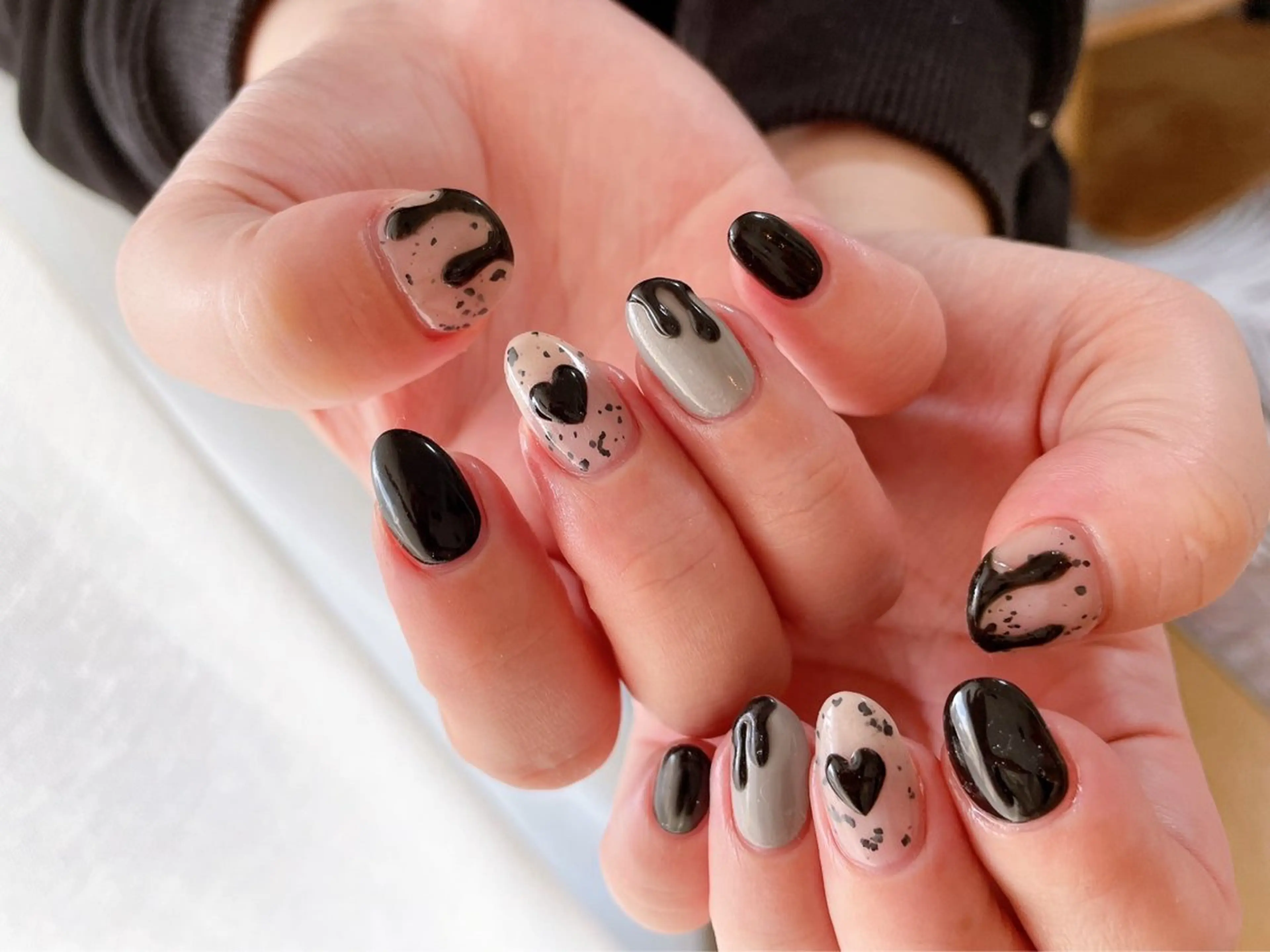 ネイル ジェルネイル 韓国ネイル メンズネイル パラジェル バレンタイン kiki nail たまプラーザのネイルデザイン