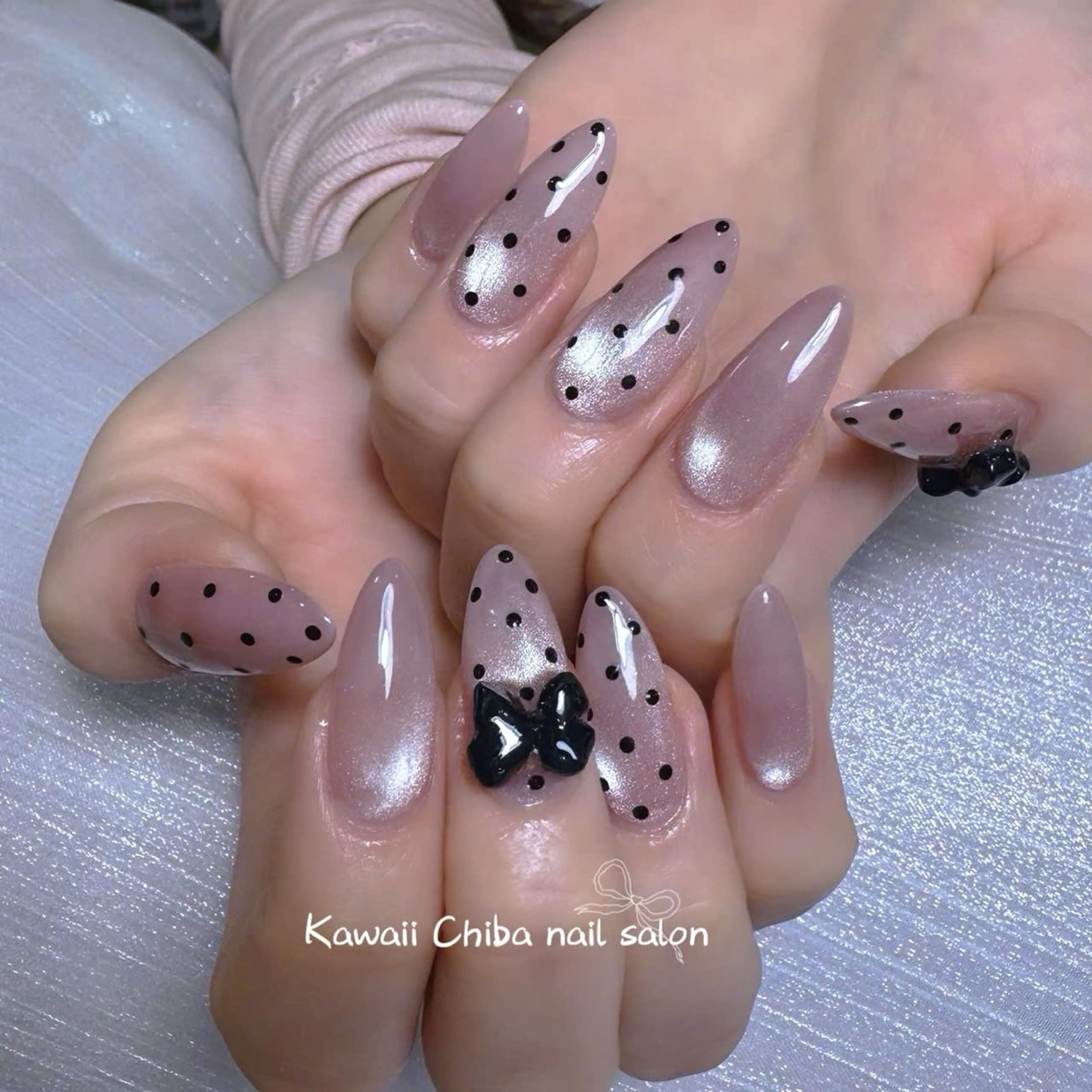 ネイル チークネイル ドット グラデーション ハート キラキラネイル Kawaii _Nailのネイルデザイン