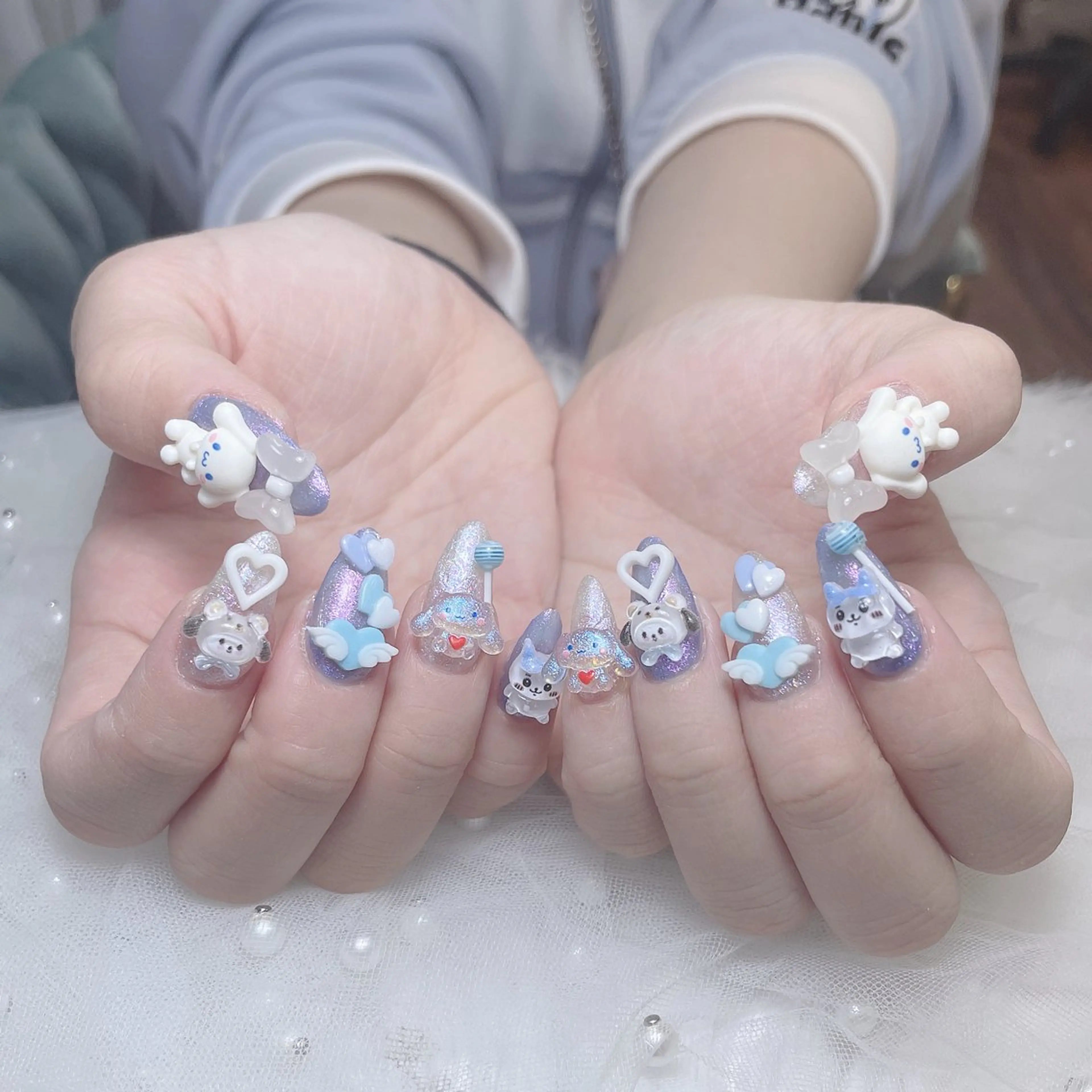 ネイル ハート 韓国ネイル 夏ネイル ワンホンネイル Melody Nail所属・Melody  3D/スカルプ専門店のネイルデザイン