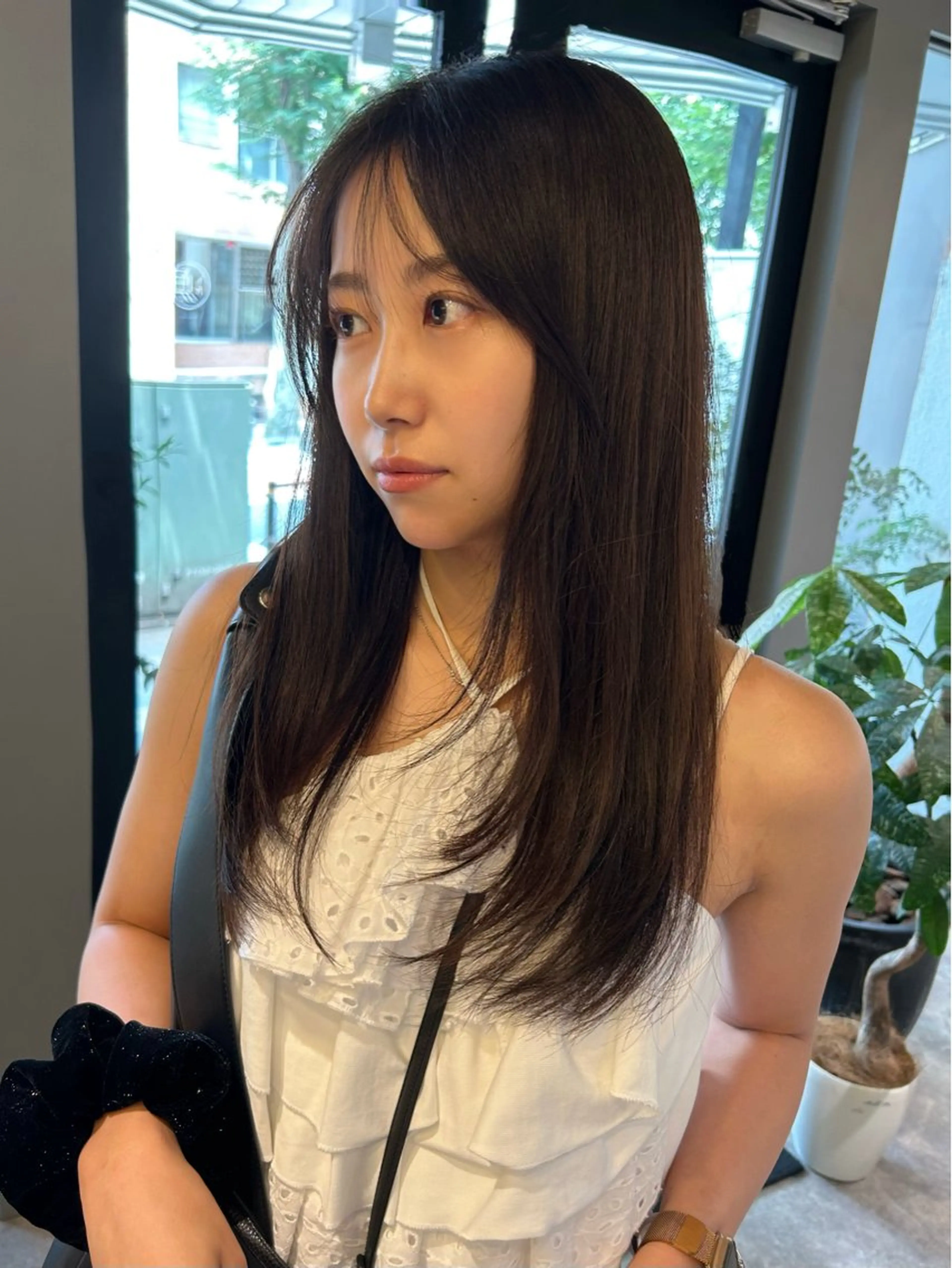 ロング ロングレイヤー レイヤーカット ロング カット ヘアカラー ano @anomukuiのヘアスタイル