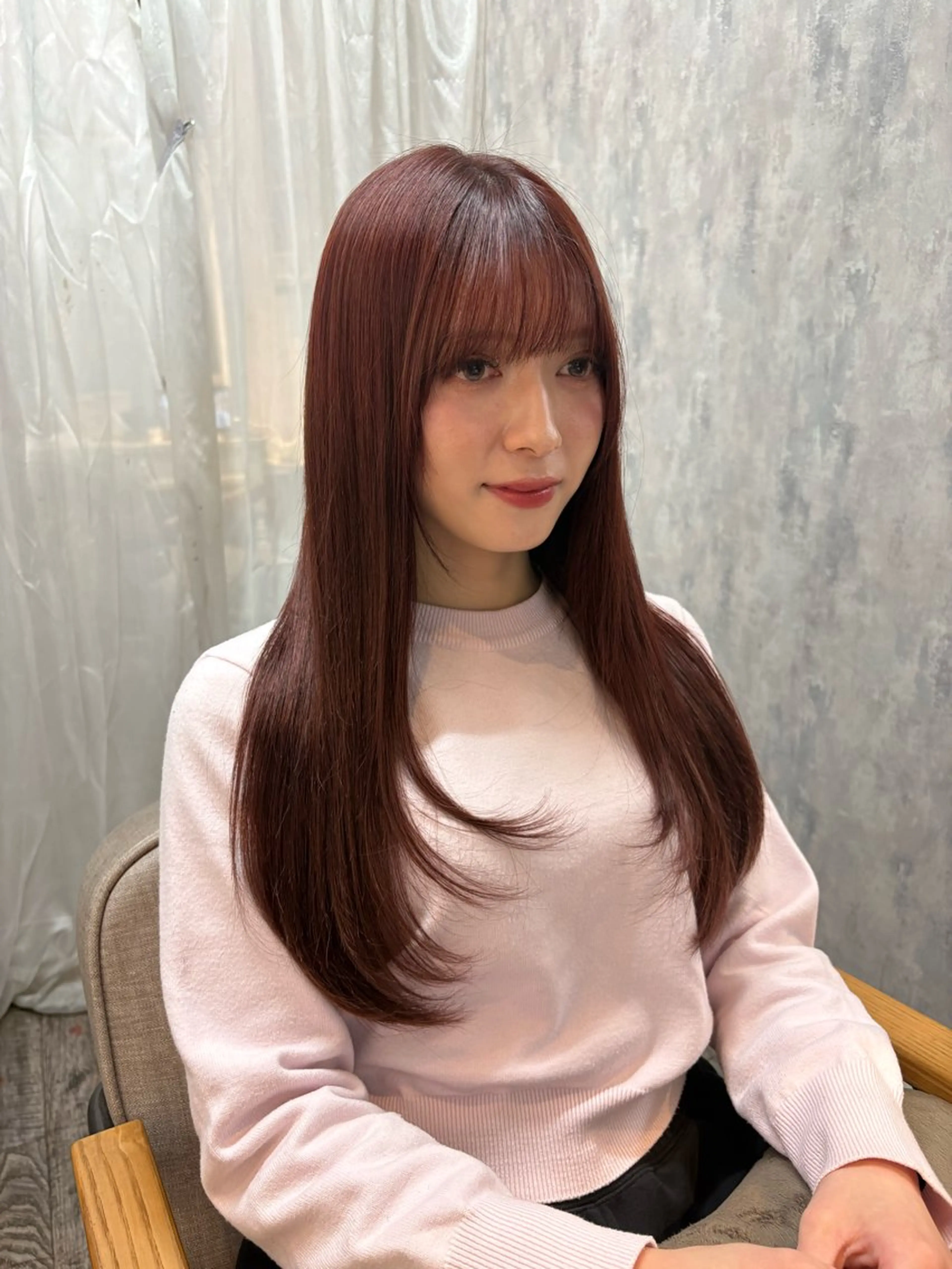 ロング 縮毛矯正 こうき/前髪割れ癖 改善/カット/カラーのヘアスタイル