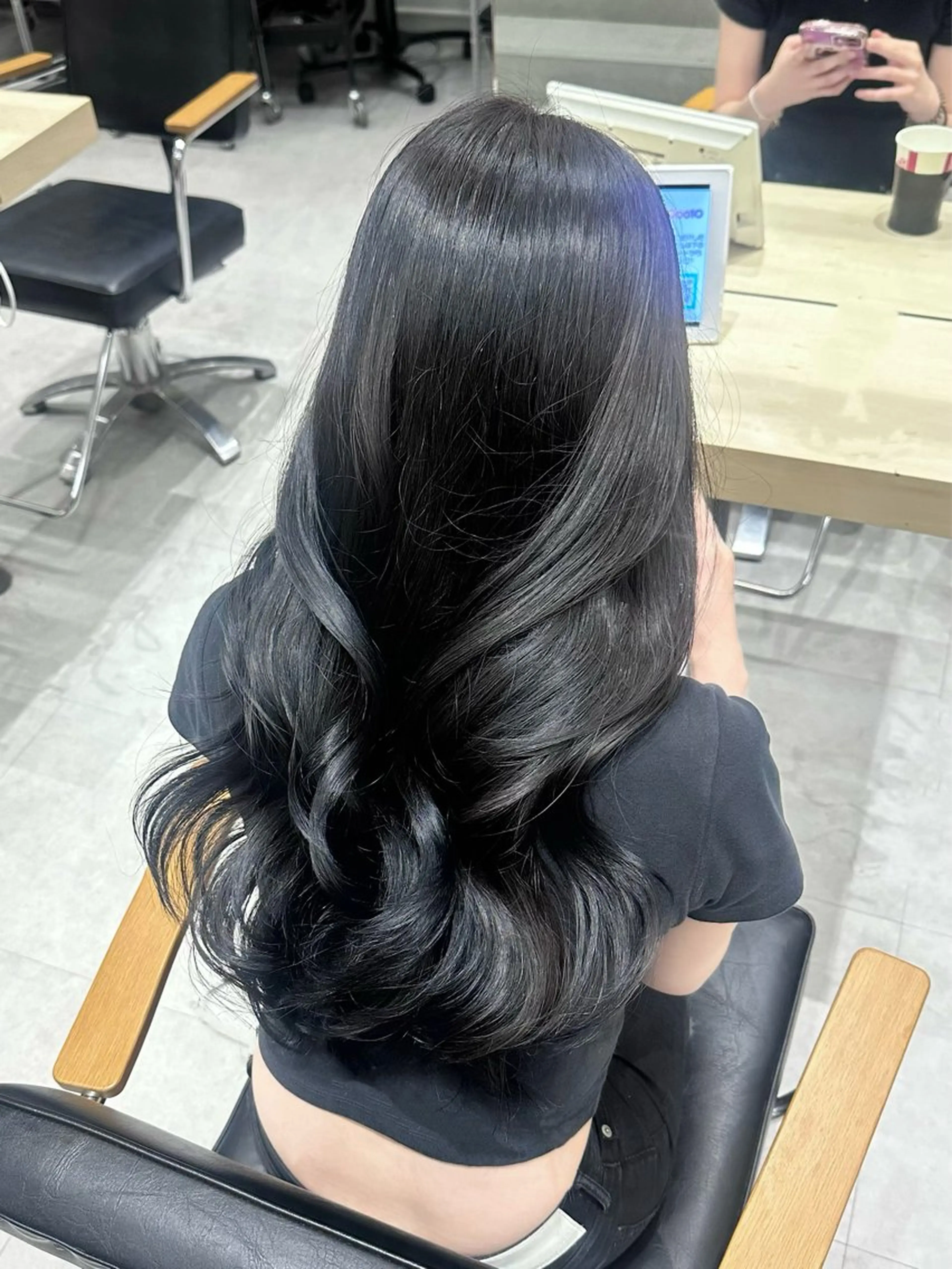 ロング カラー ブルーカラー ブルーグレー ブルーグレージュ 透明感カラー グレージュ Rei /透明感×韓国ヘアのヘアスタイル