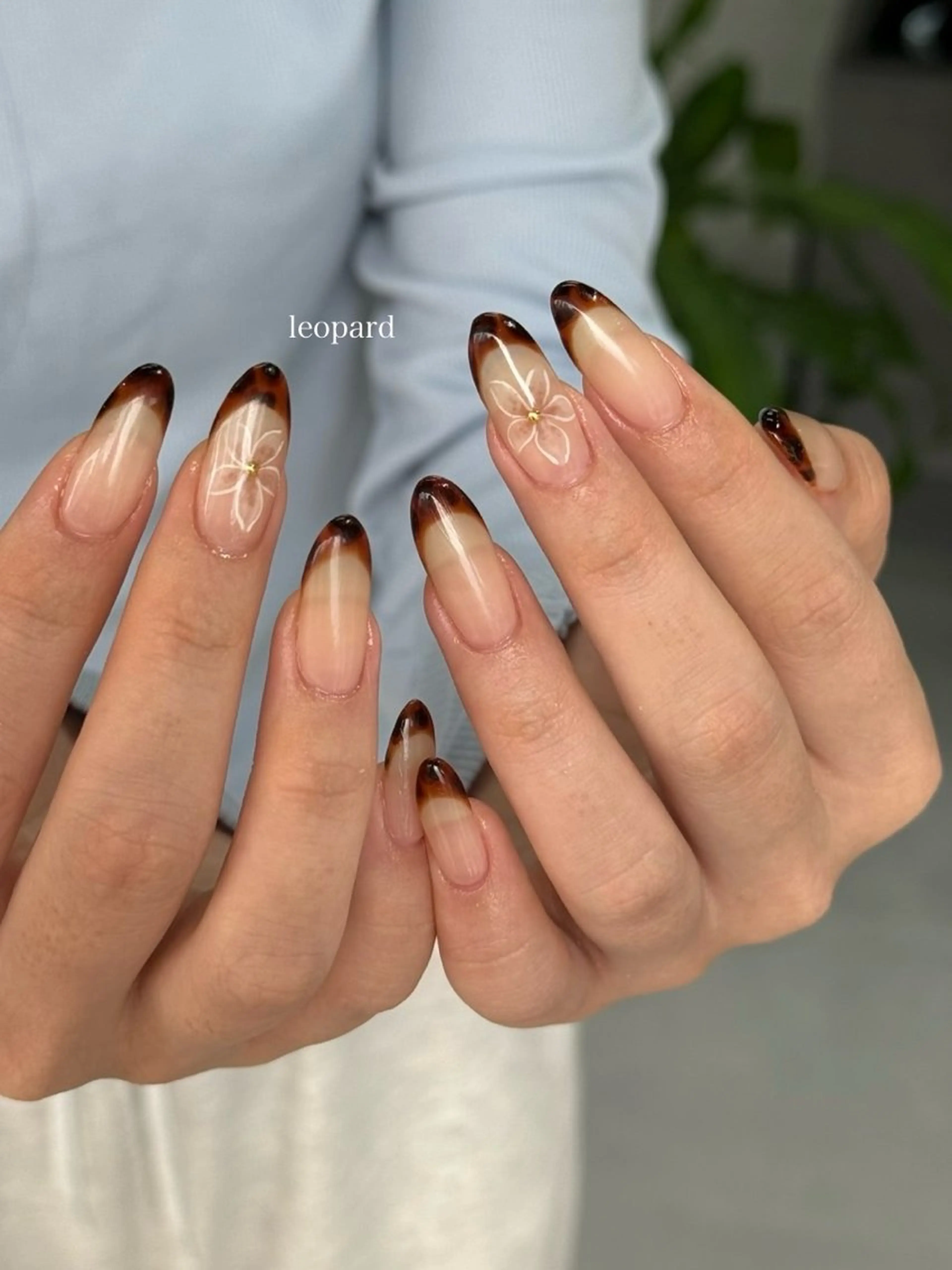 ネイル アニマル柄 フレンチネイル ハンドネイル MISATO ネイリスト福岡/薬院のネイルデザイン