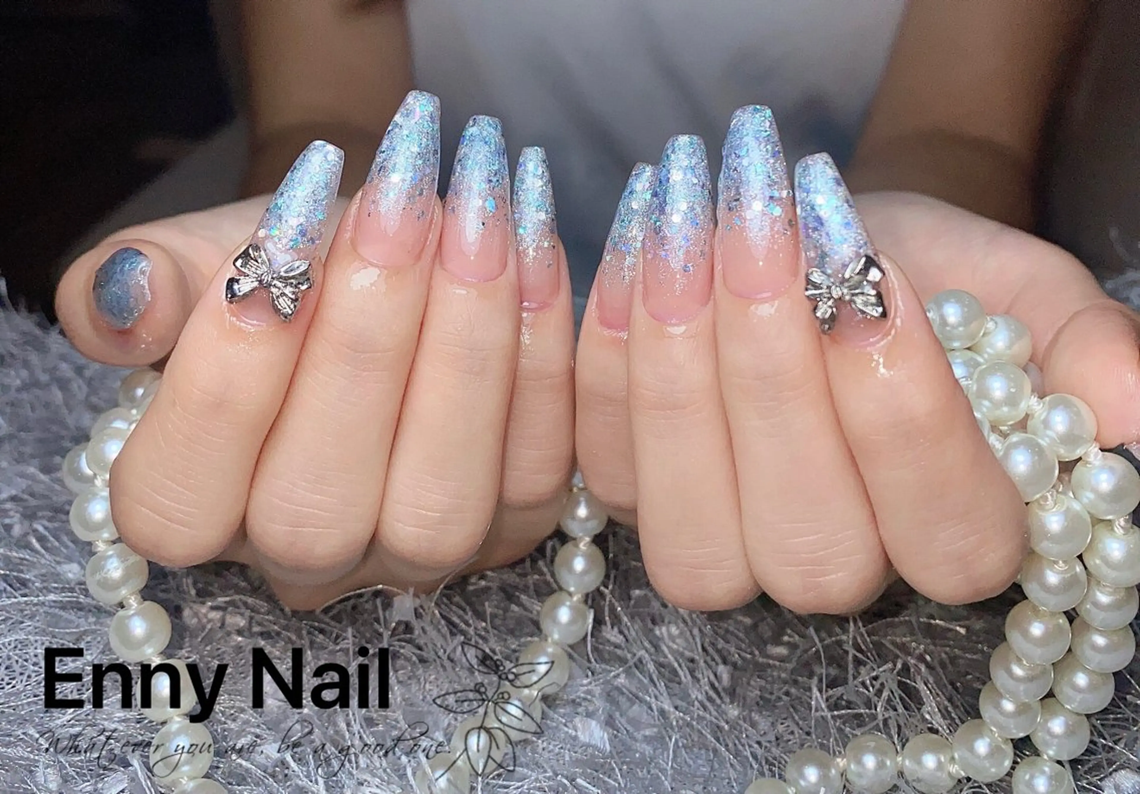 ネイル チークネイル フットネイル フレンチネイル ジェルネイル ガラスフレンチ ハンドネイル Lily Ennyのネイルデザイン