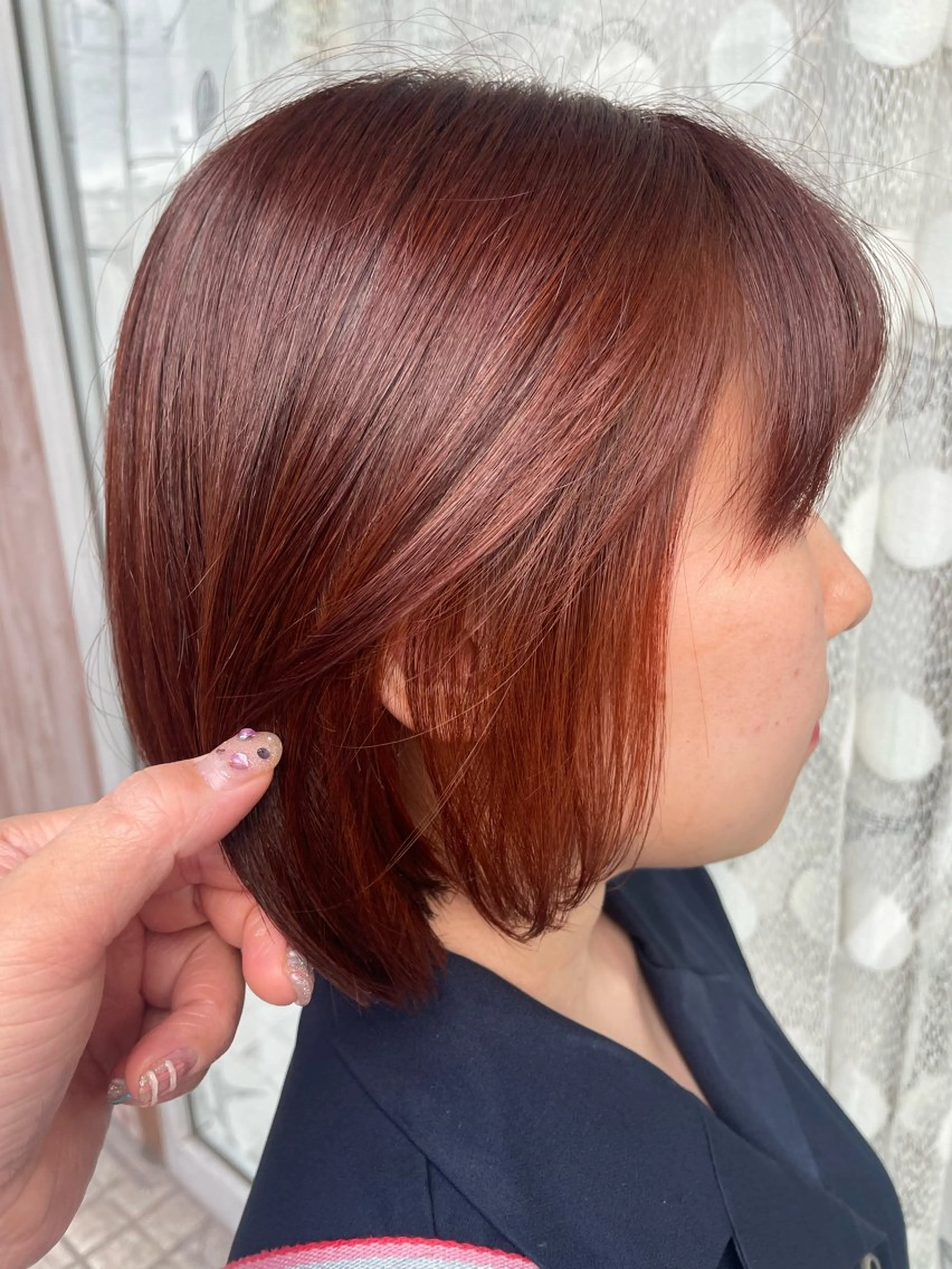 ミディアム カラー ブラウンカラー オレンジ オレンジブラウン 古澤 あかねのヘアスタイル