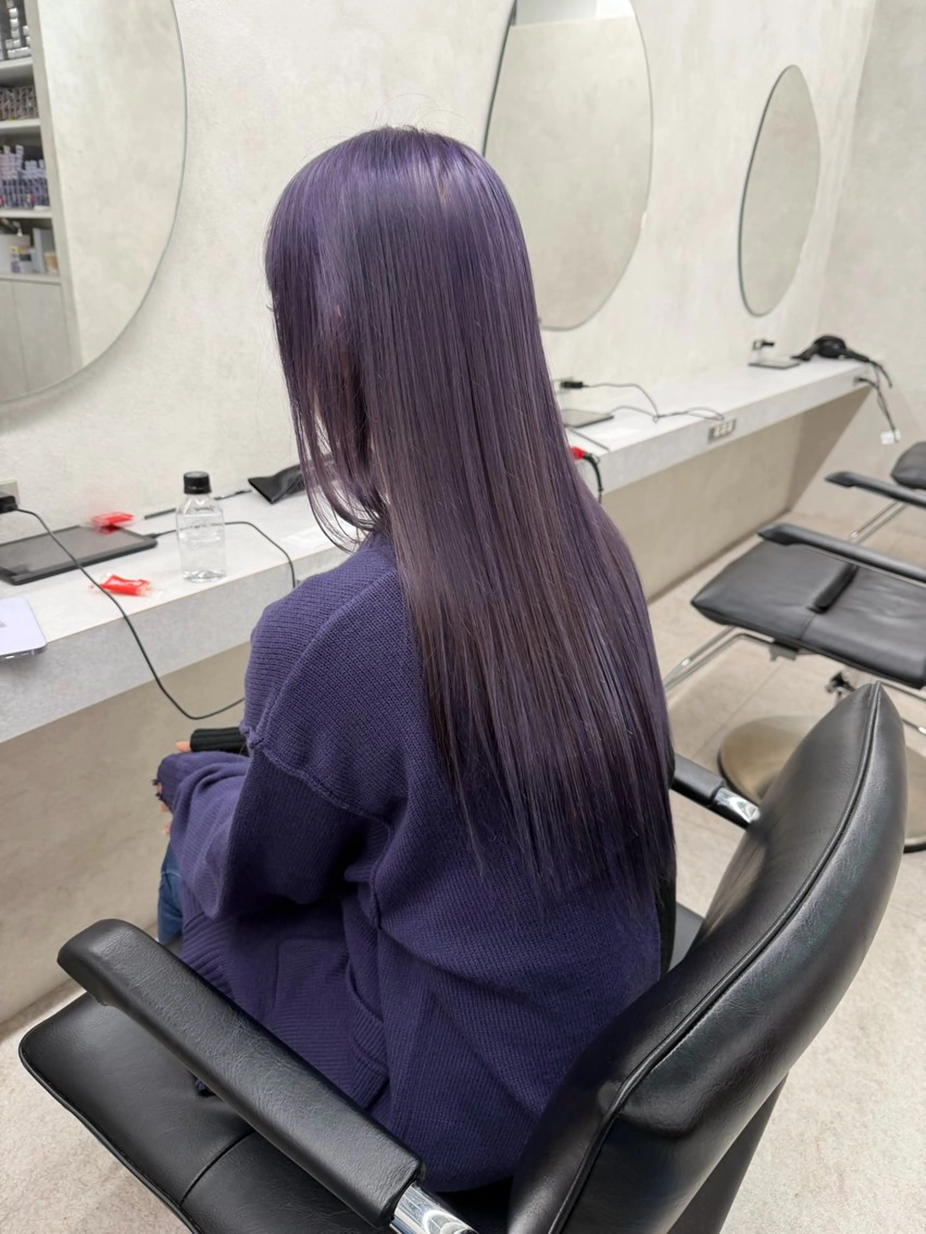 セミロング カラー 透明感カラー ボブ 顔周りカット レイヤーカット ヘアカラー 新島 涼のヘアスタイル