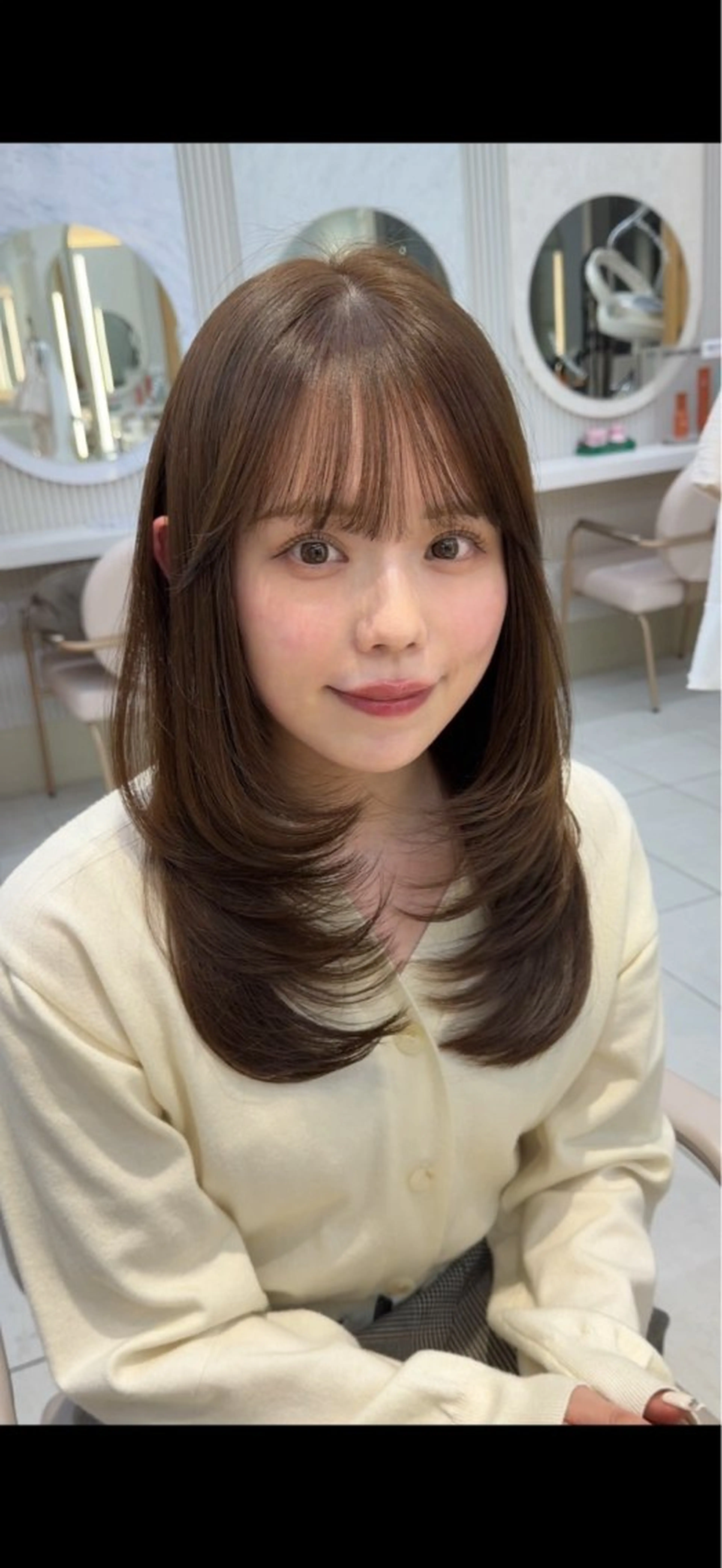 セミロング カット ヘアカラー トリートメント 顔周り/透明感カラー /韓国ヘア/TAKUのヘアスタイル