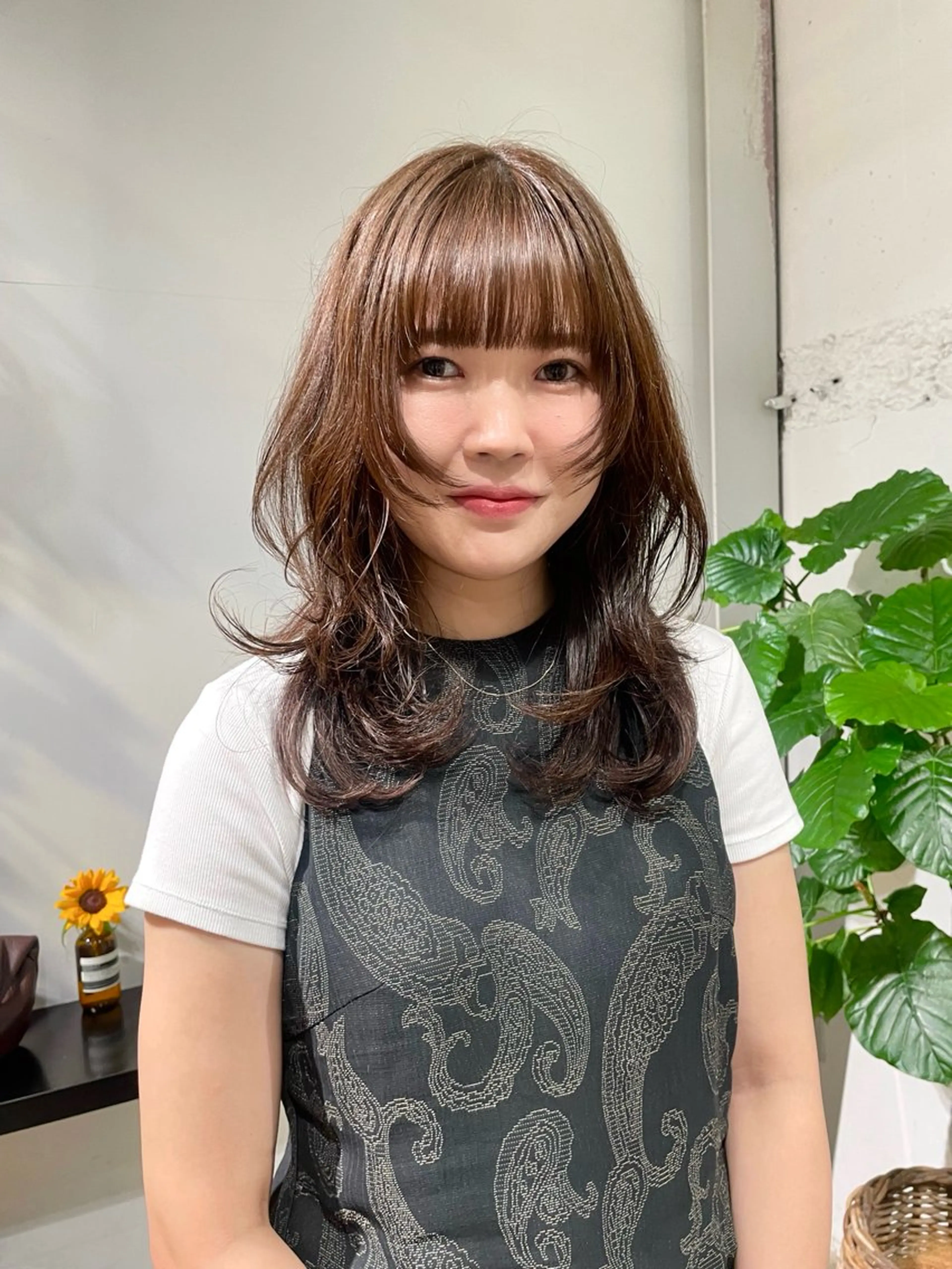 セミロング カラー ウルフ/似合わせ レイヤー/RIHOのヘアスタイル